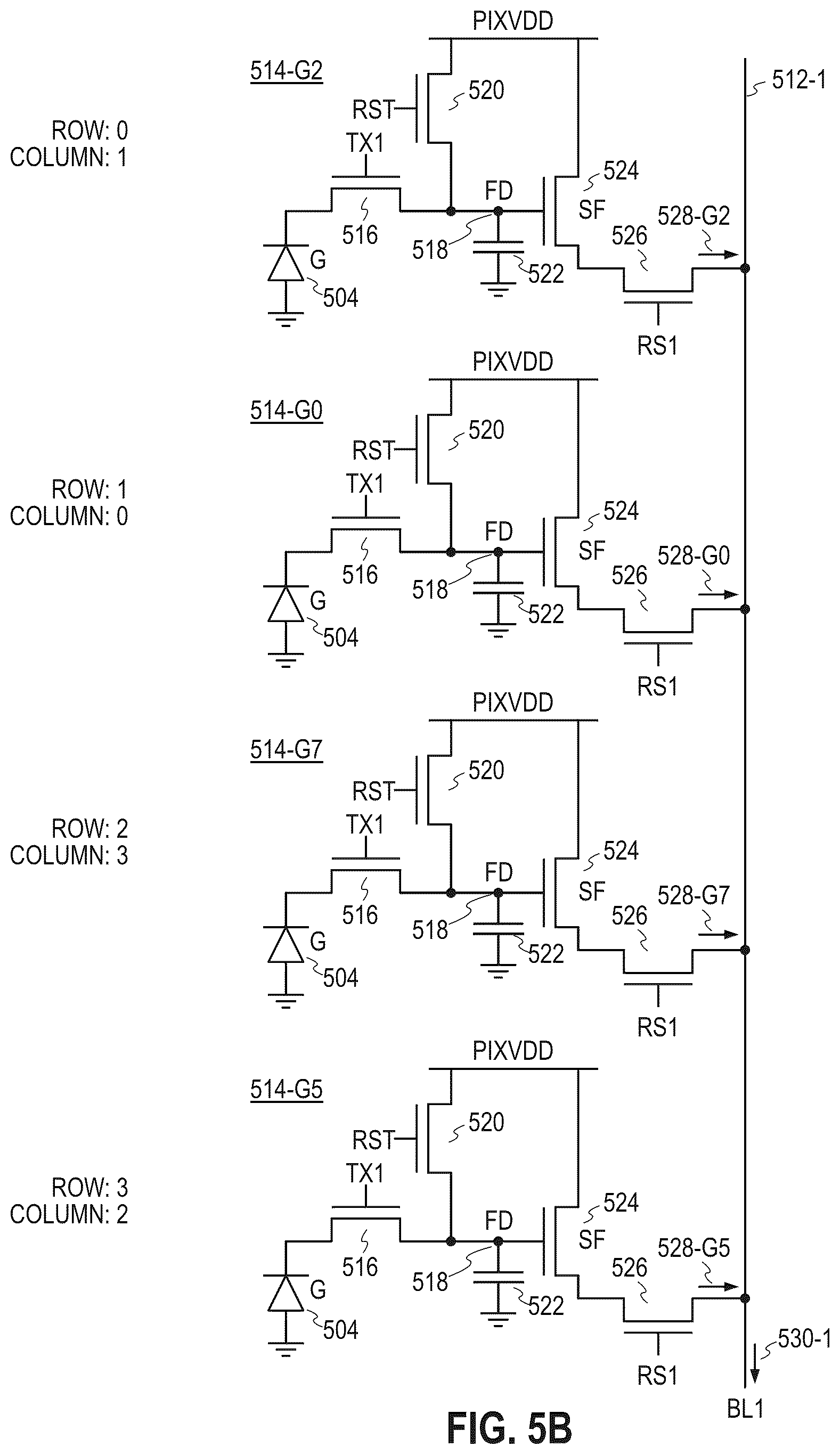 Patent US12184956 Figure 6 – Color-infrared sensor with a low power binning readout mode