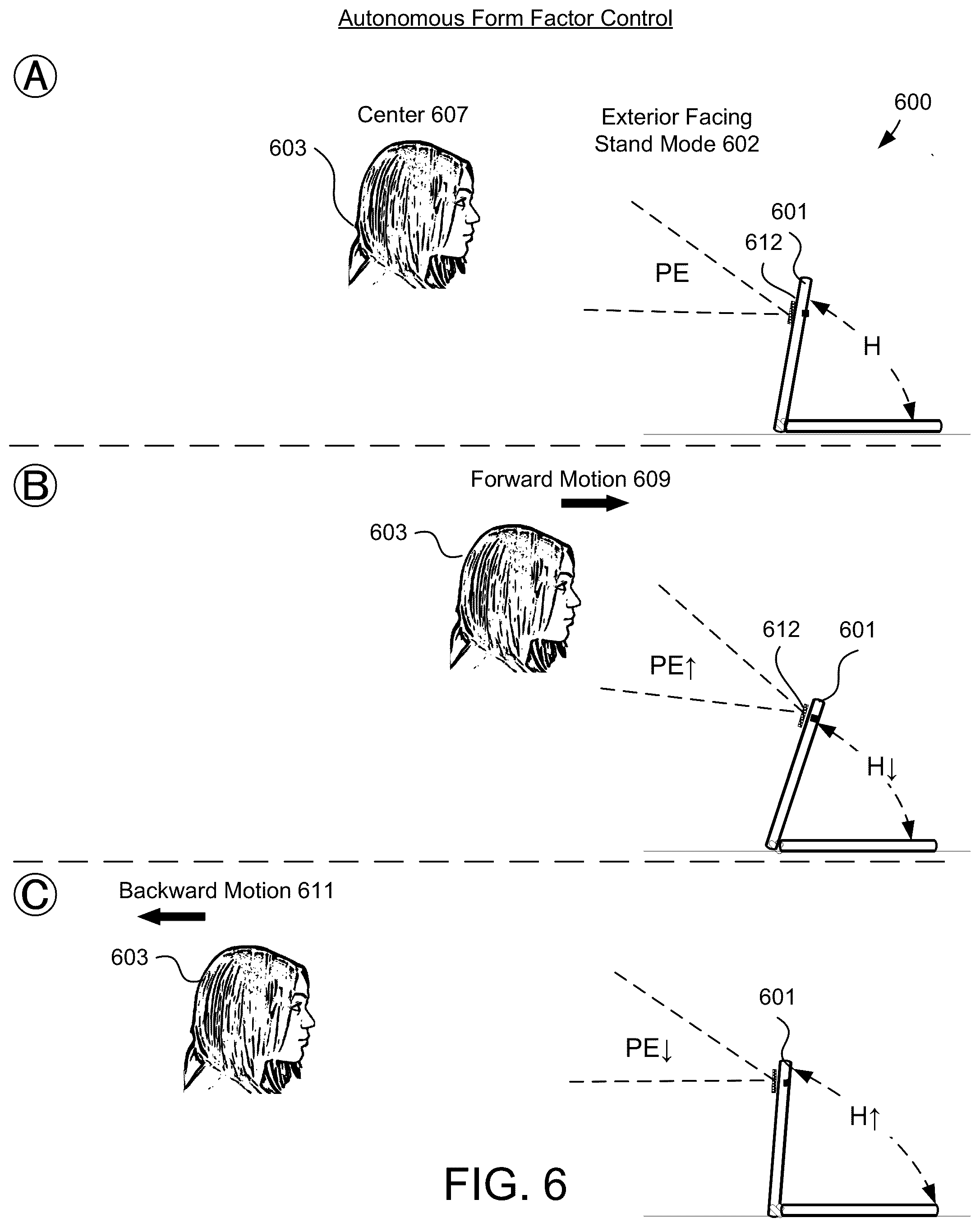 Patent US12184982 Figure 6 – Autonomous form factor control of a foldable mobile device
