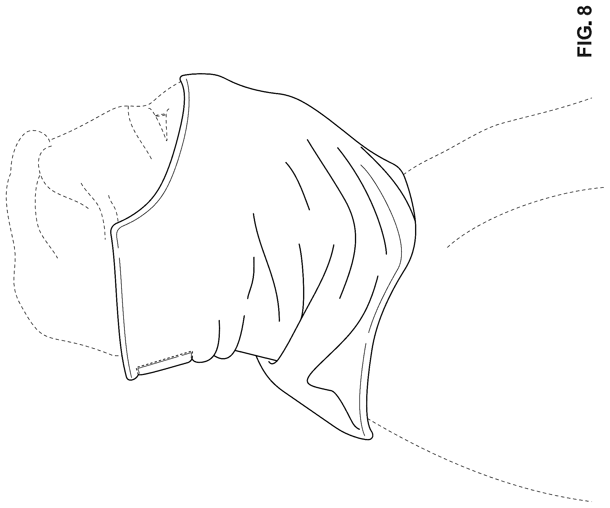 Patent USD1043033 Figure 6 – Ear, face and neck covering