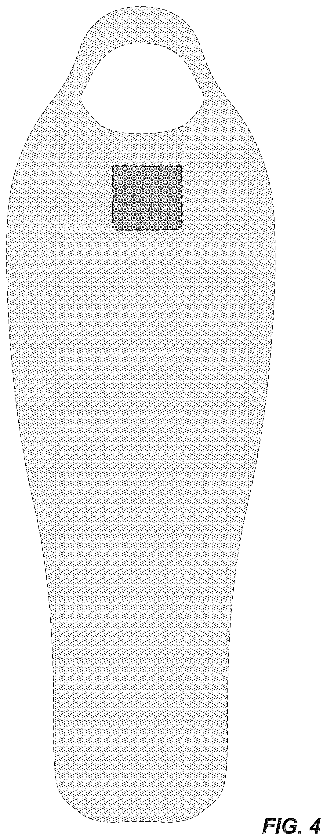 Patent USD1043044 Figure 4 – Patterned material for body wear and gear