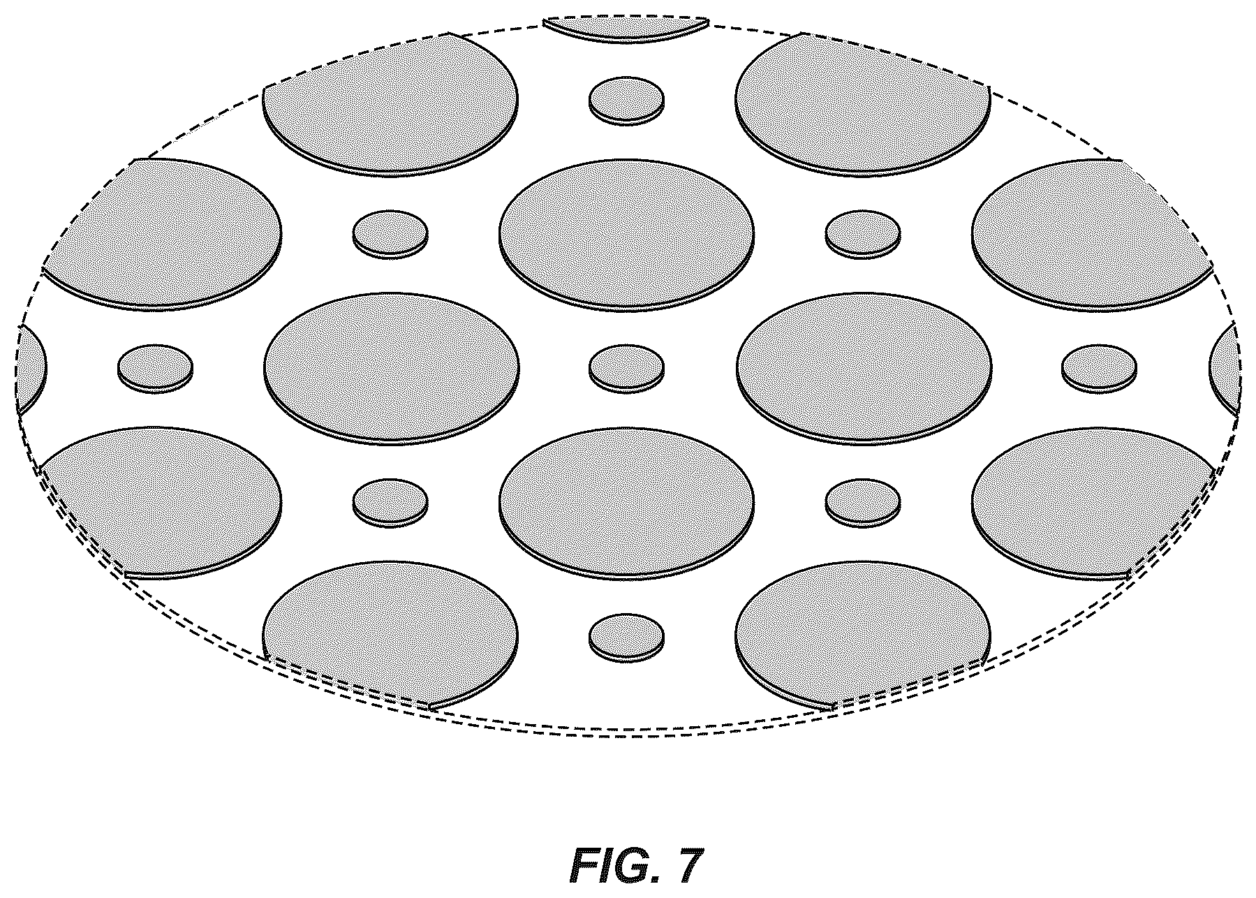 Patent USD1043044 Figure 7 – Patterned material for body wear and gear