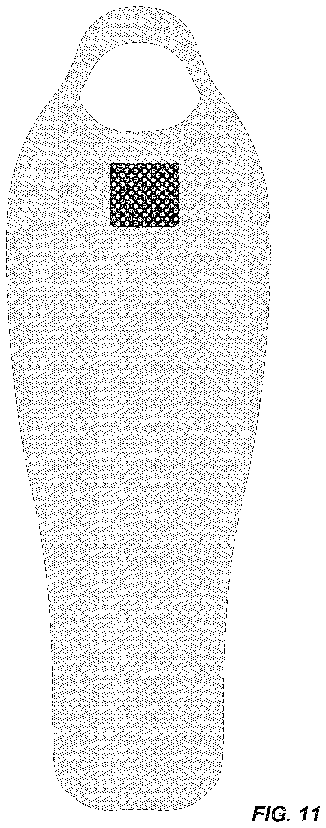 Patent USD1043044 Figure 11 – Patterned material for body wear and gear