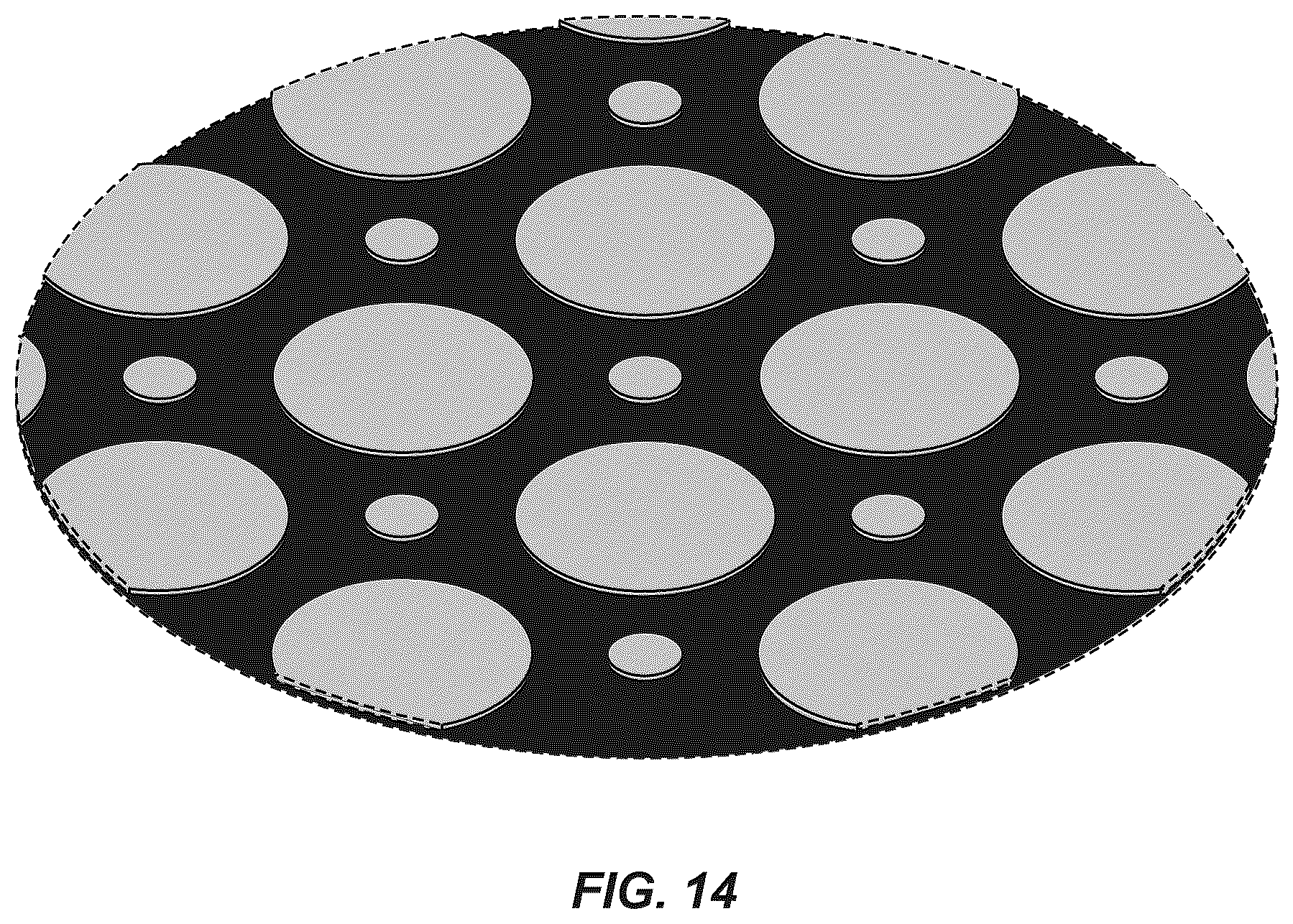 Patent USD1043044 Figure 14 – Patterned material for body wear and gear