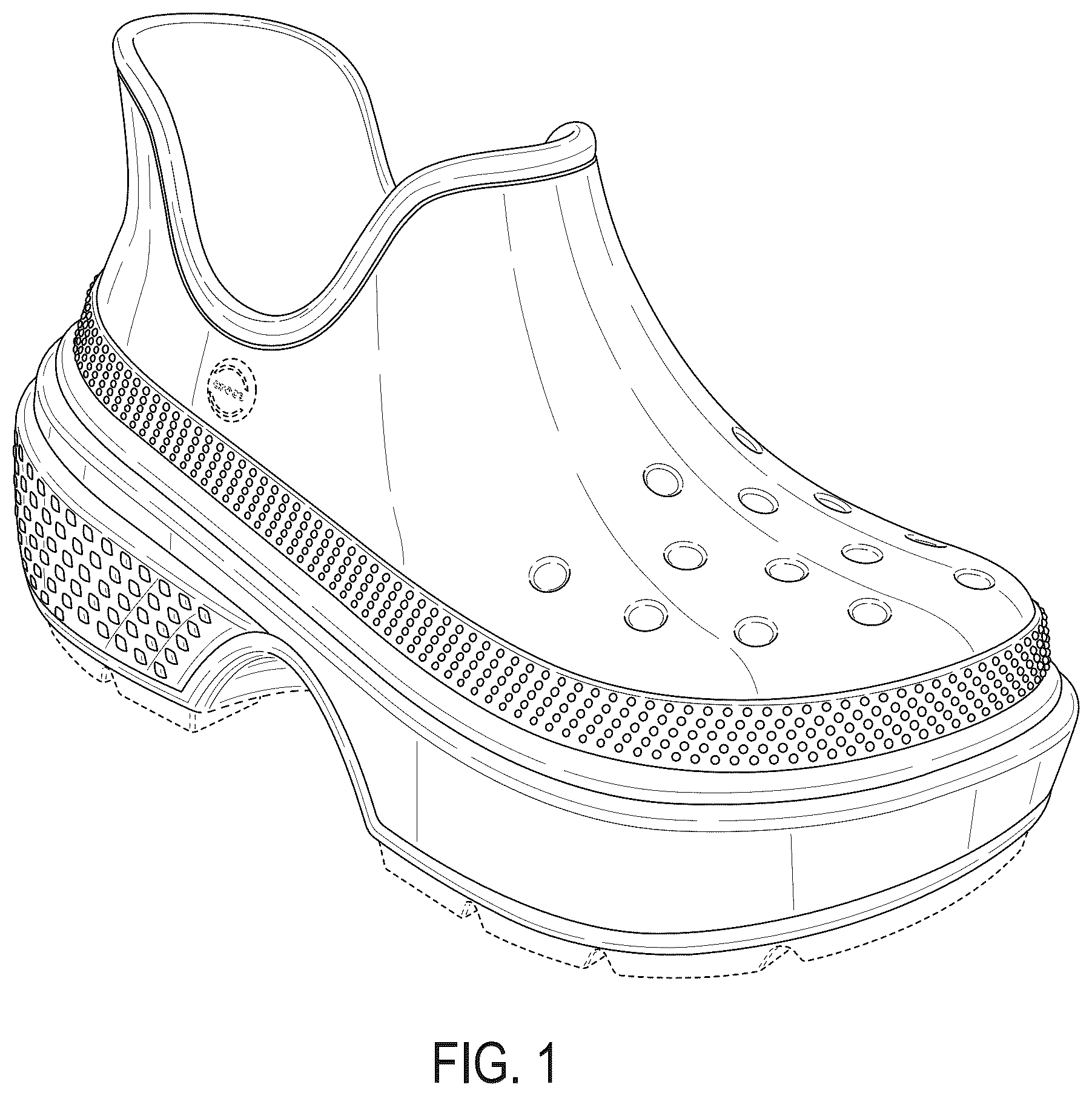 Patent USD1043058 Figure 1 – Footwear