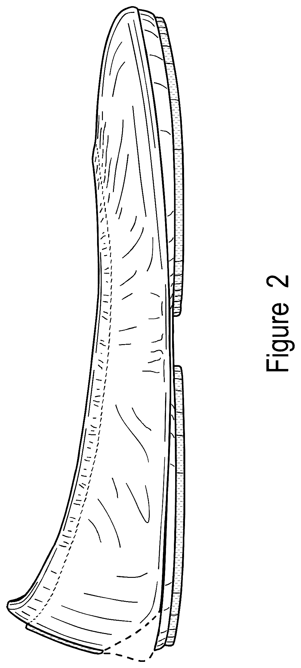 Patent USD1043063 Figure 2 – Dual-sole shoe with purple stripe and outsole patch