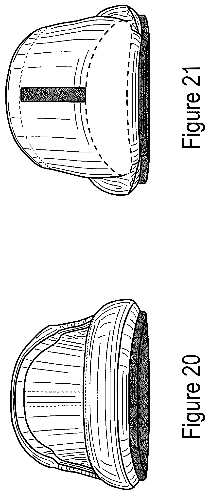 Patent USD1043063 Figure 18 – Dual-sole shoe with purple stripe and outsole patch
