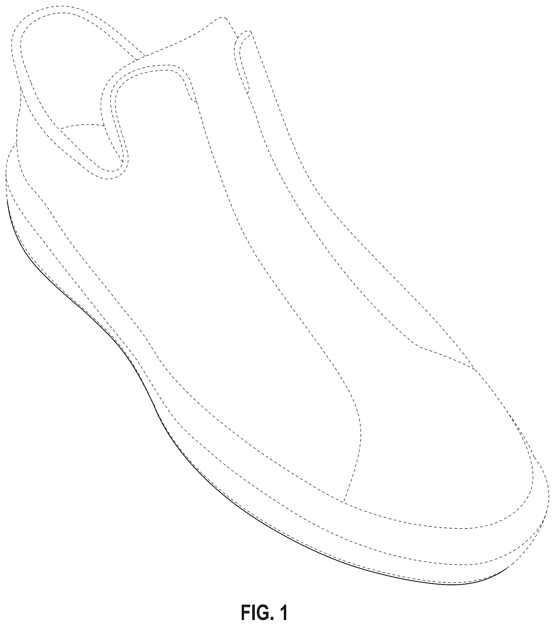Patent USD1043067 Figure 1 – Shoe outsole bottom