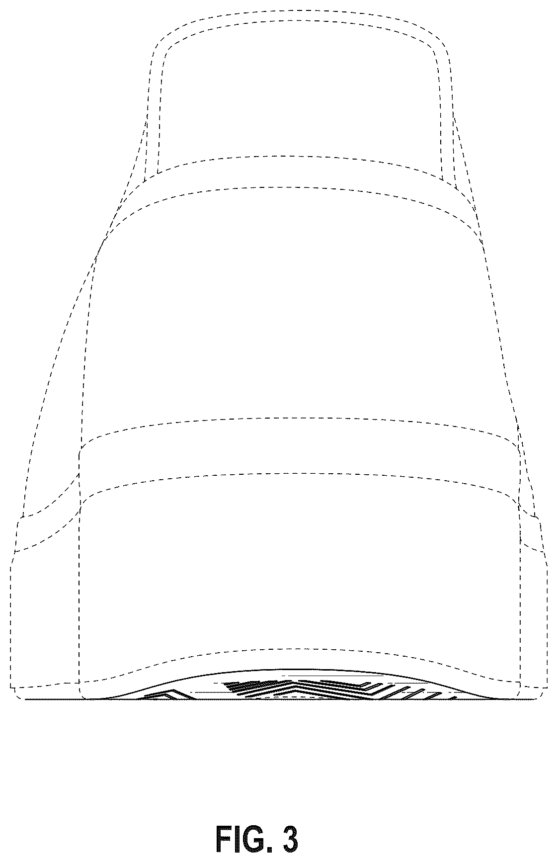 Patent USD1043067 Figure 3 – Shoe outsole bottom