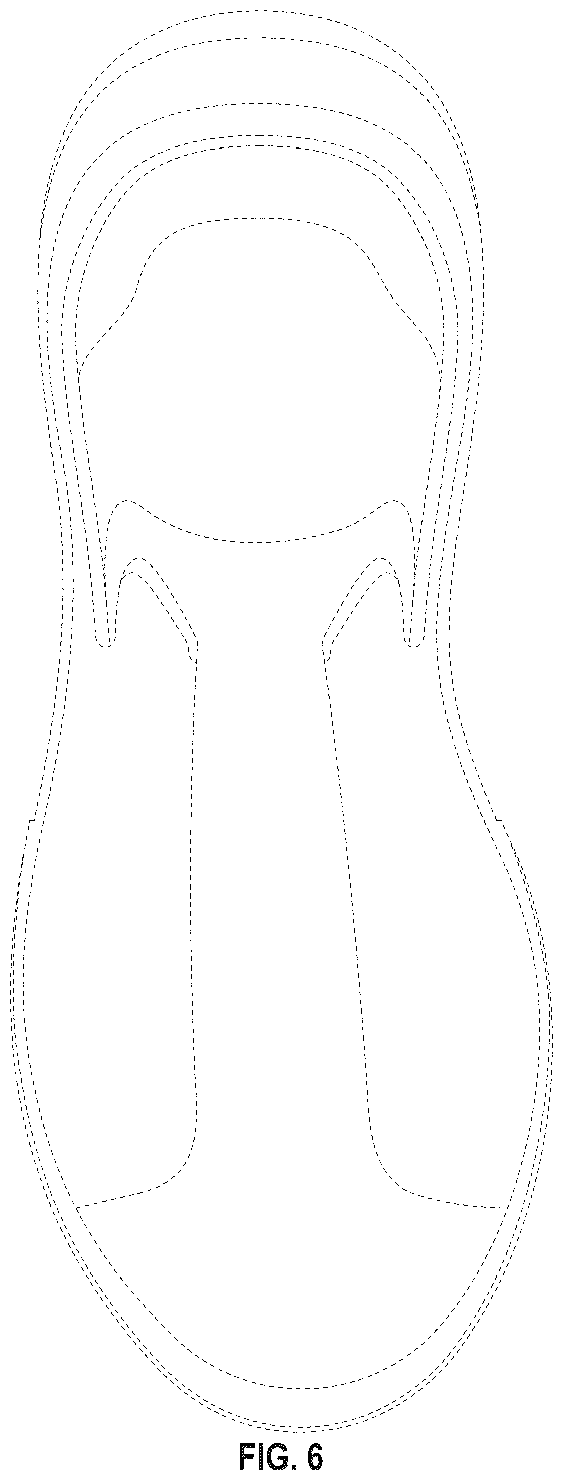 Patent USD1043067 Figure 6 – Shoe outsole bottom