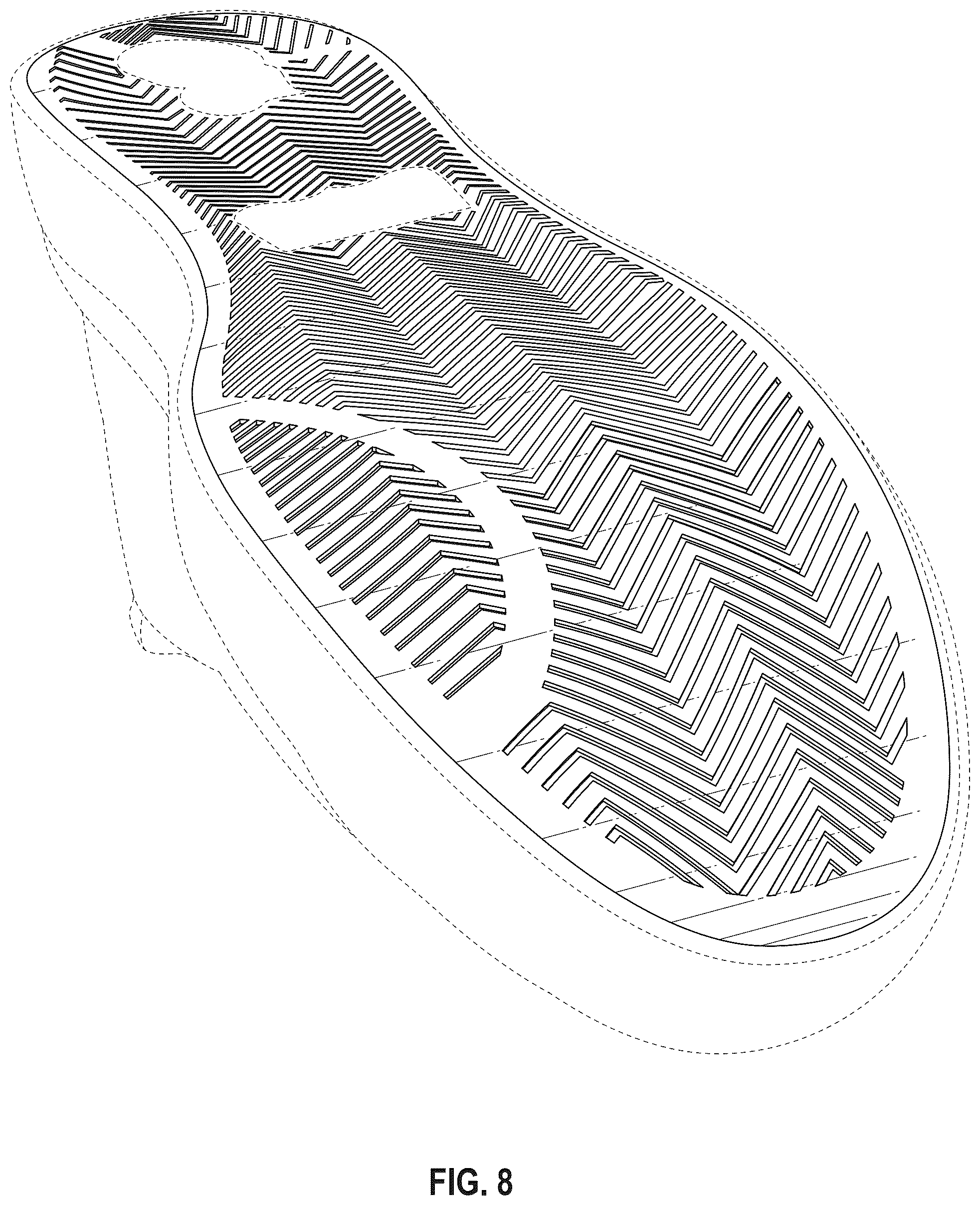 Patent USD1043067 Figure 8 – Shoe outsole bottom