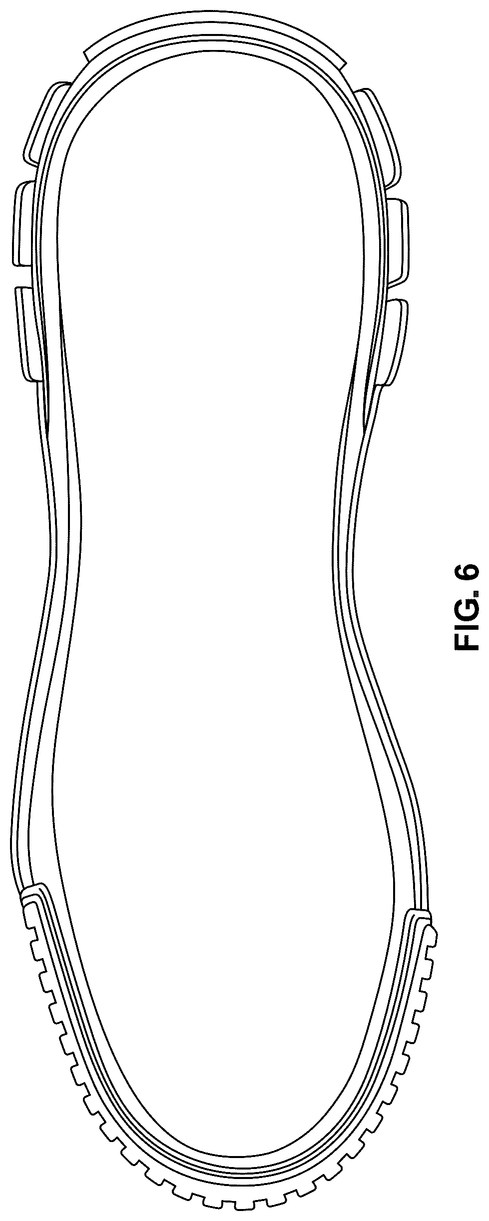 Patent USD1043071 Figure 6 – Sole for footwear