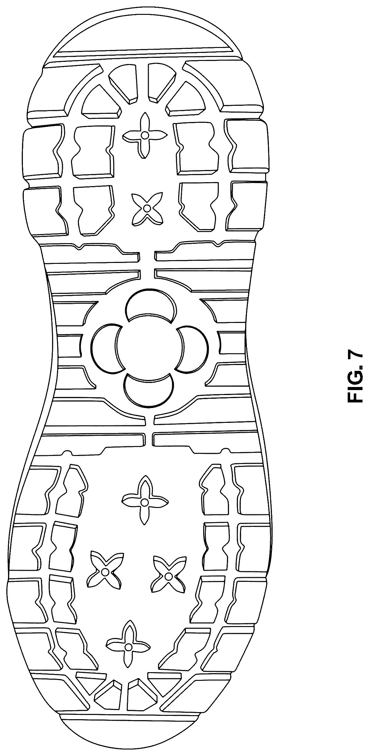 Patent USD1043071 Figure 7 – Sole for footwear