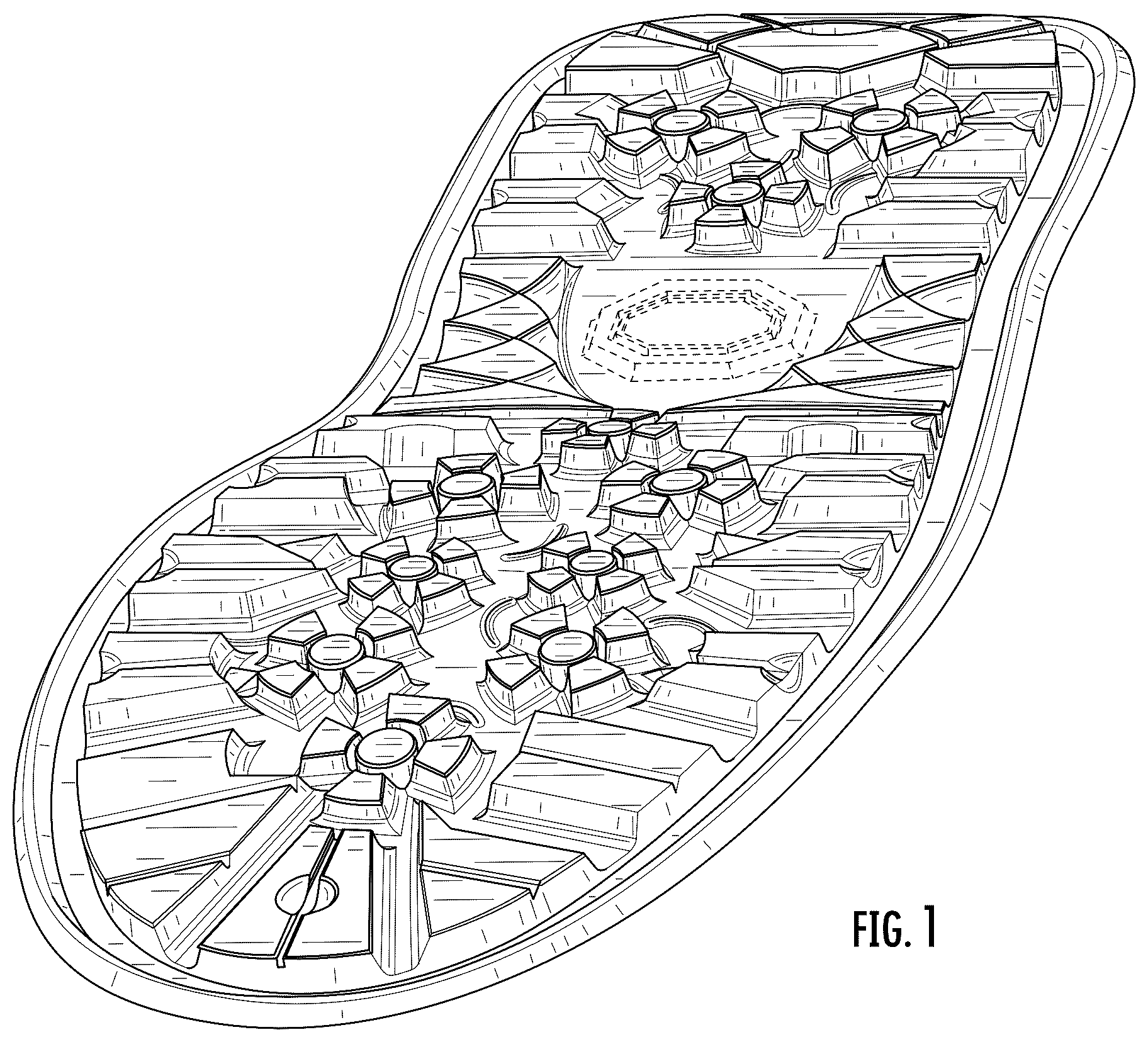 Patent USD1043072 Figure 1 – Sole for footwear