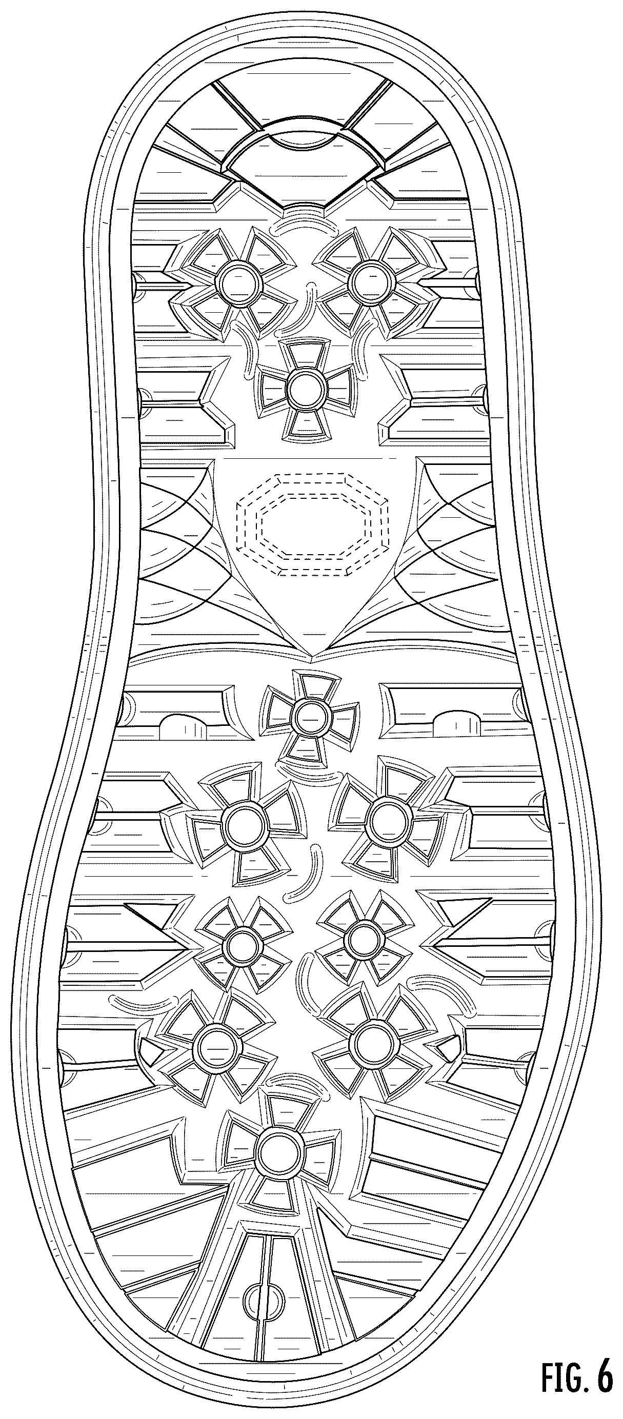 Patent USD1043072 Figure 4 – Sole for footwear
