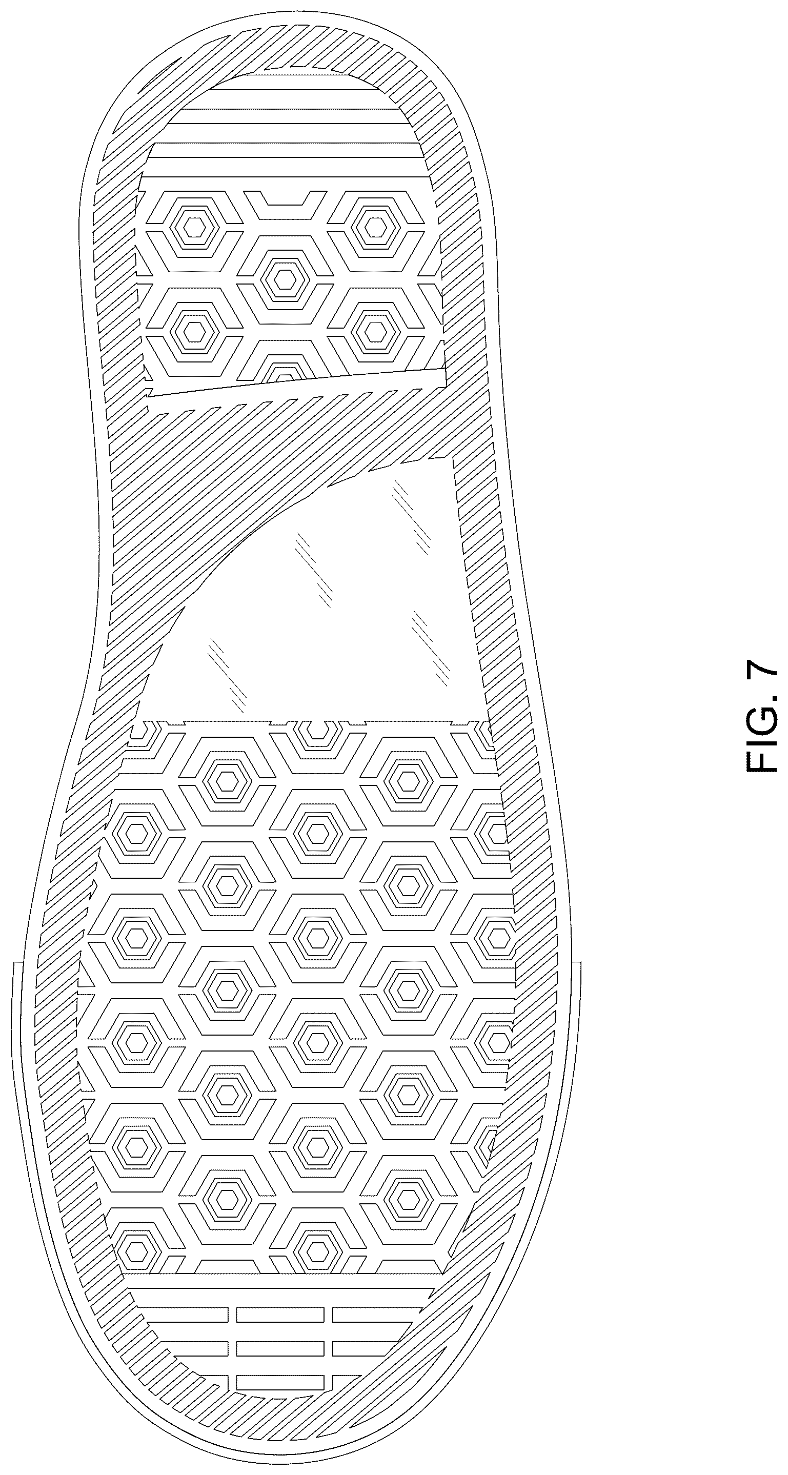 Patent USD1043077 Figure 7 – Footwear sole
