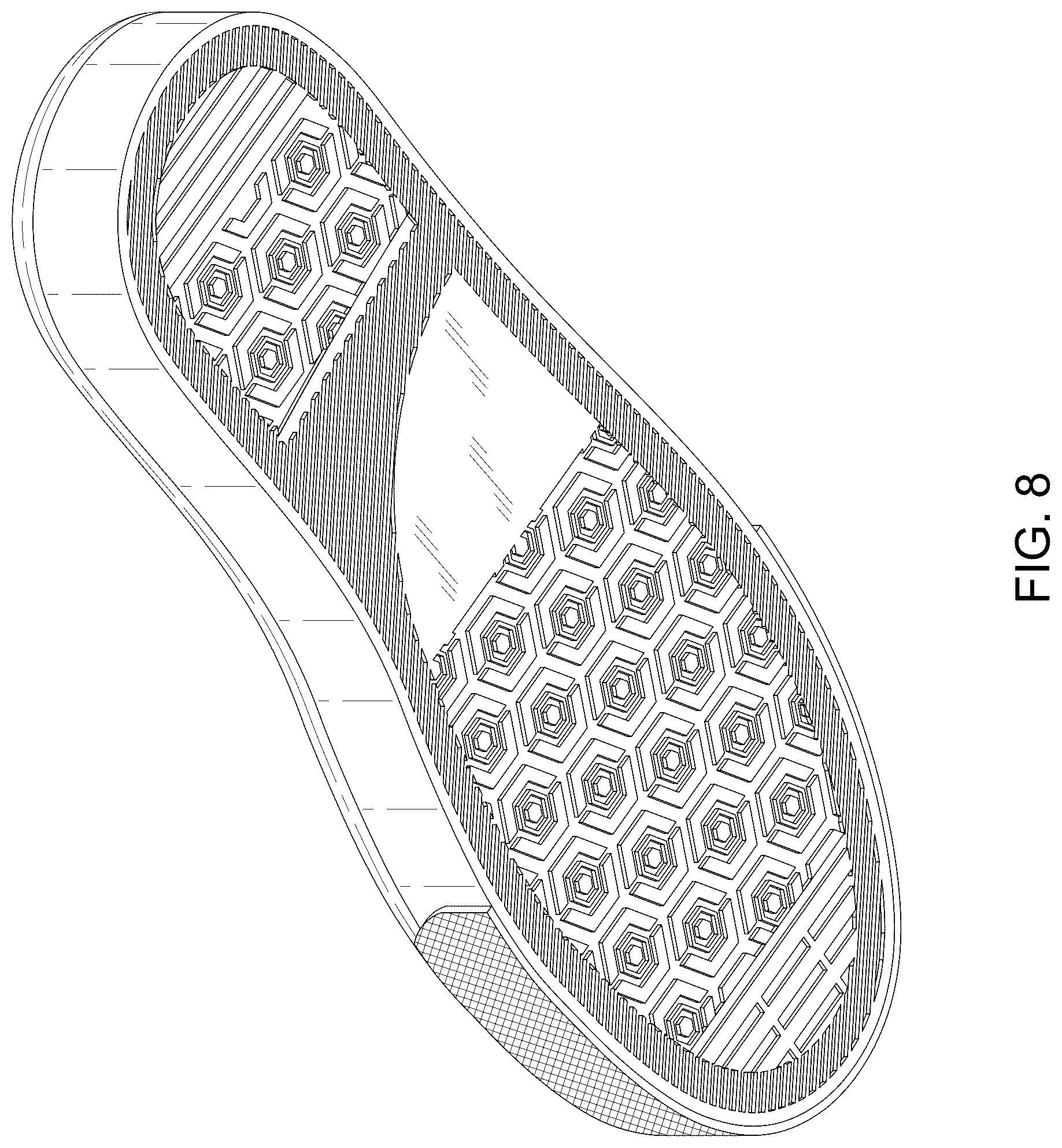 Patent USD1043077 Figure 8 – Footwear sole