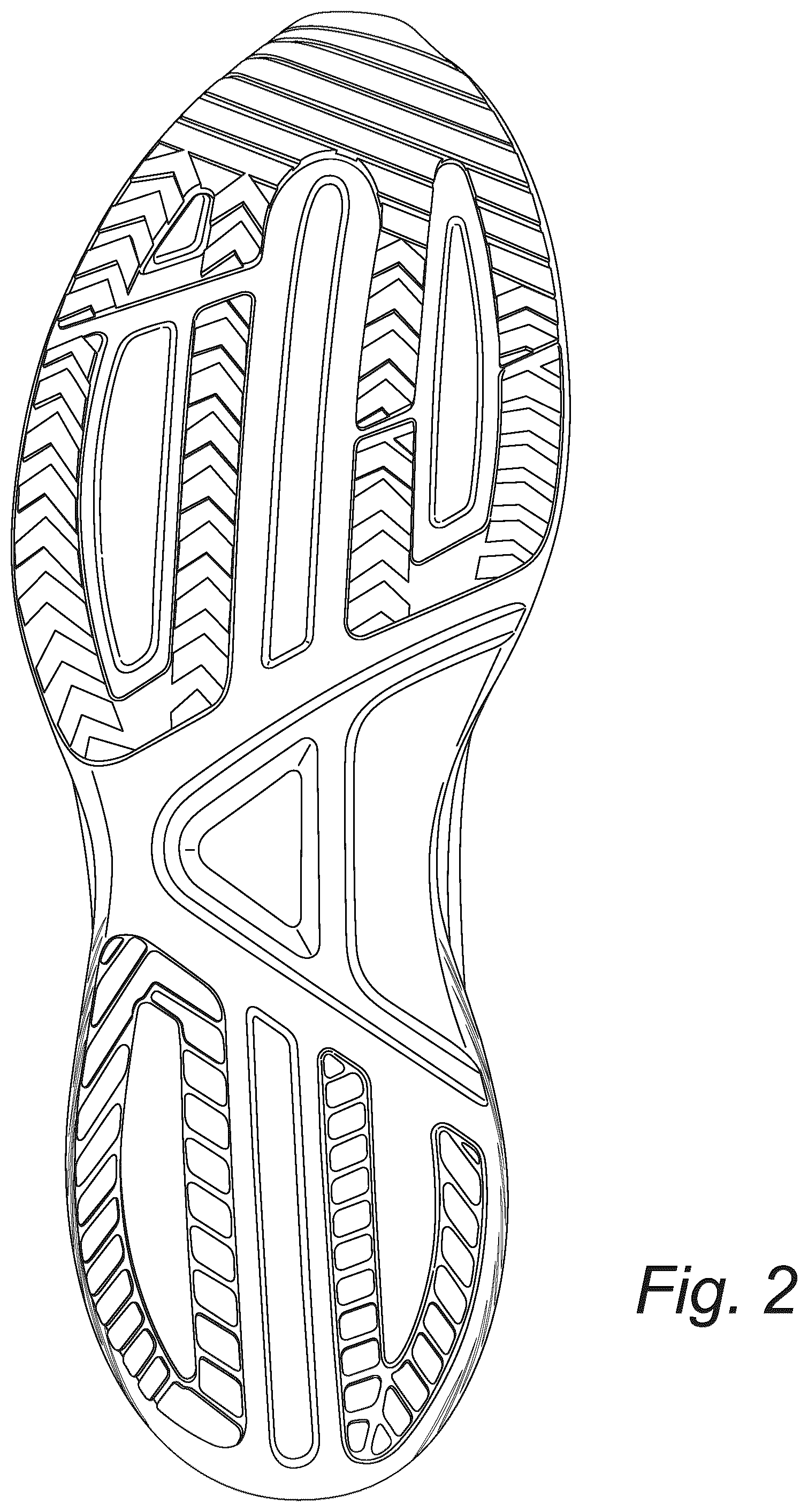 Patent USD1043078 Figure 2 – Footwear sole