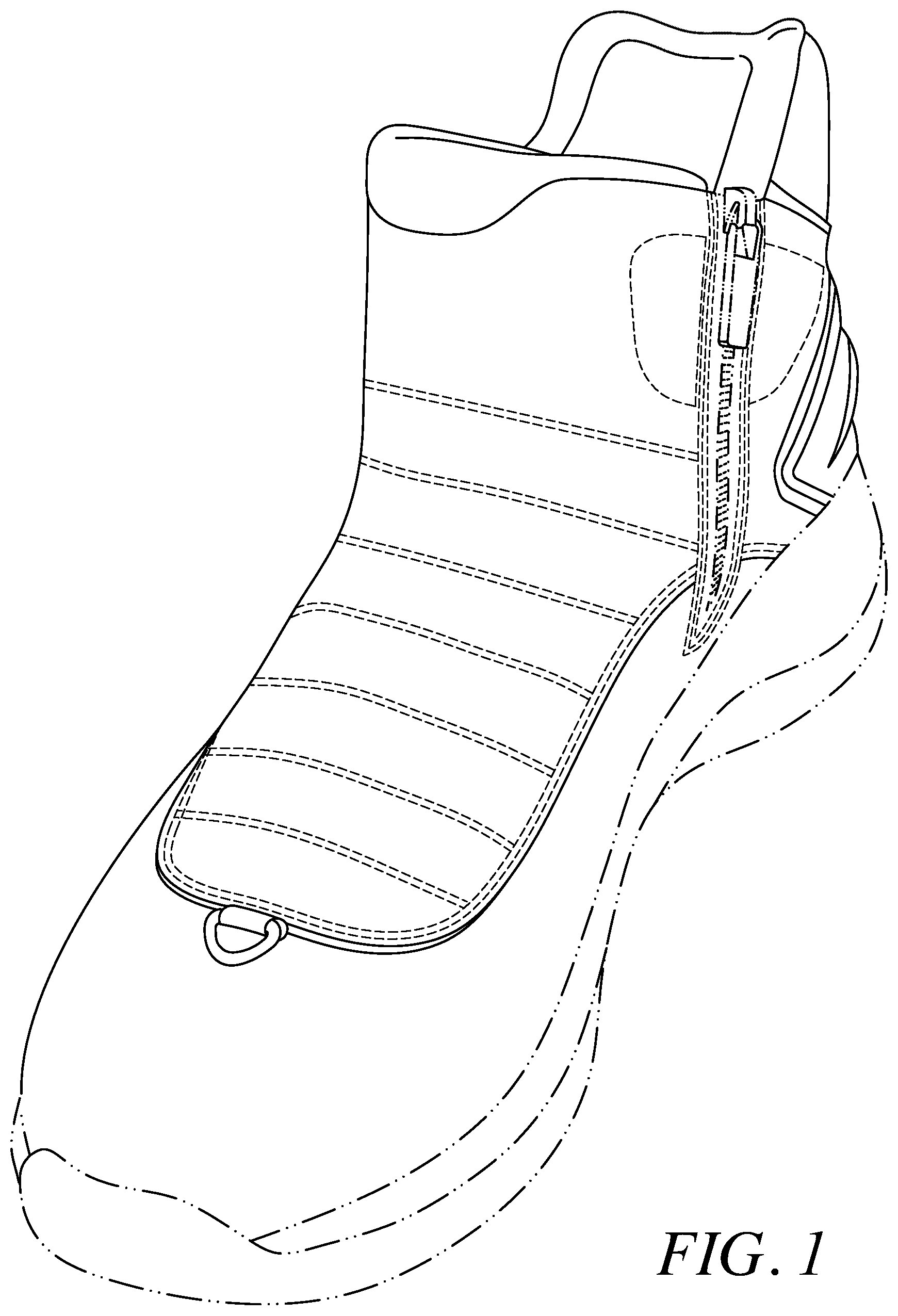 Patent USD1043086 Figure 1 – Footwear upper