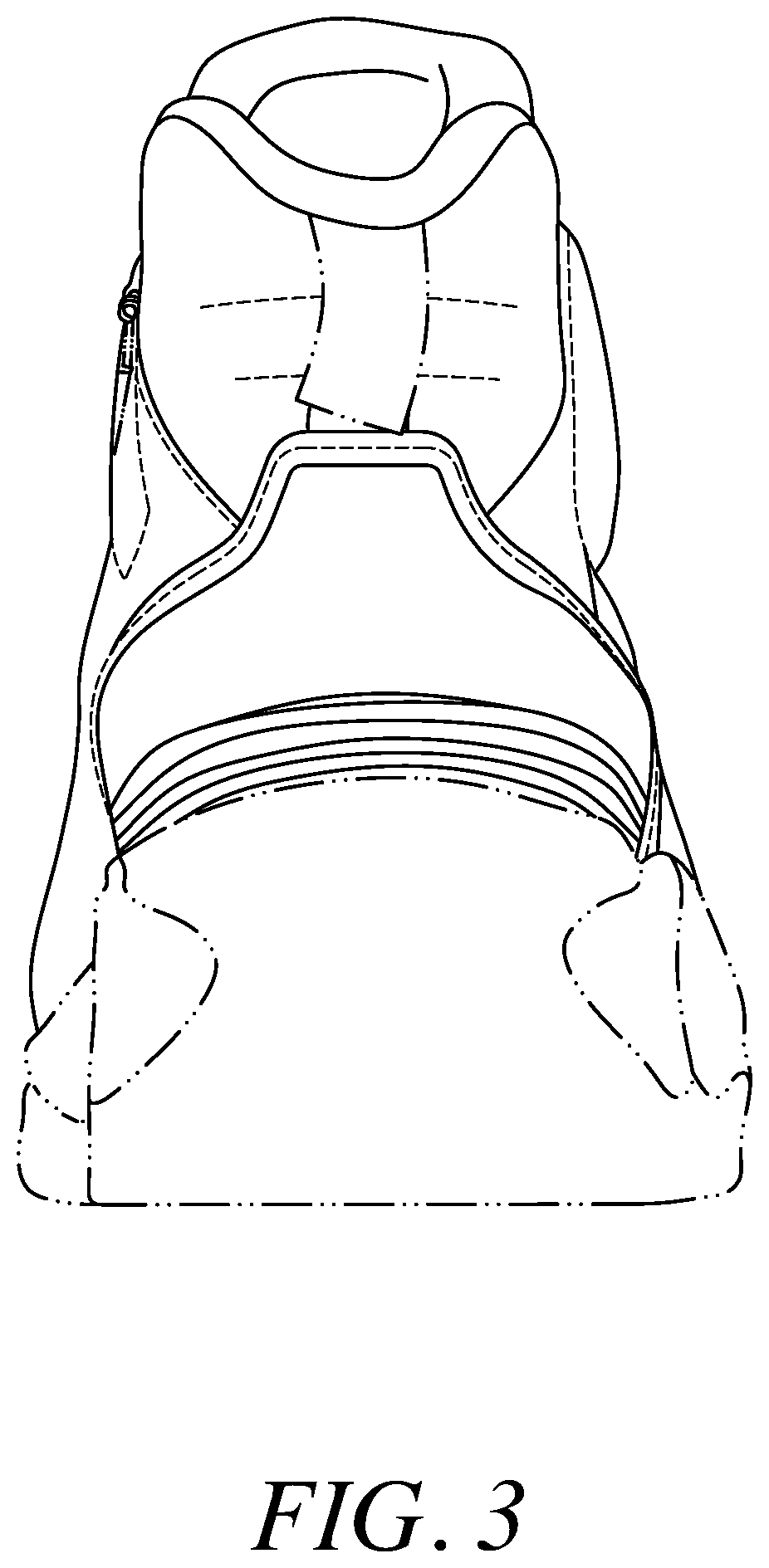 Patent USD1043086 Figure 3 – Footwear upper
