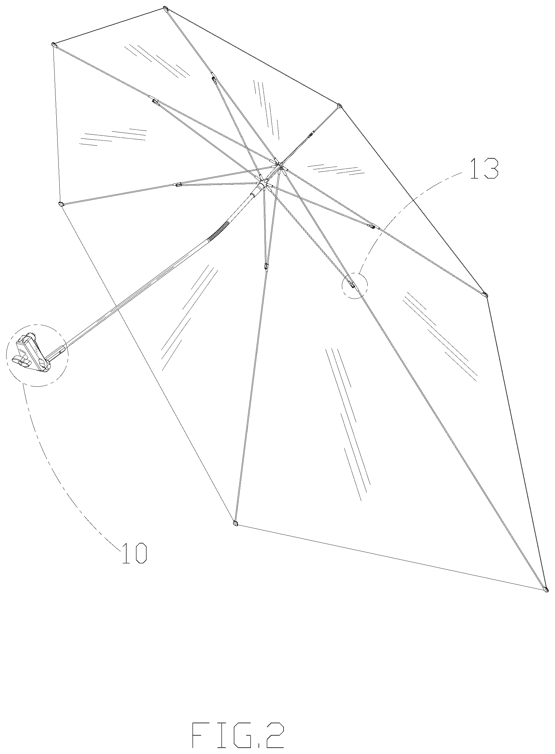 Patent USD1043093 Figure 2 – Umbrella