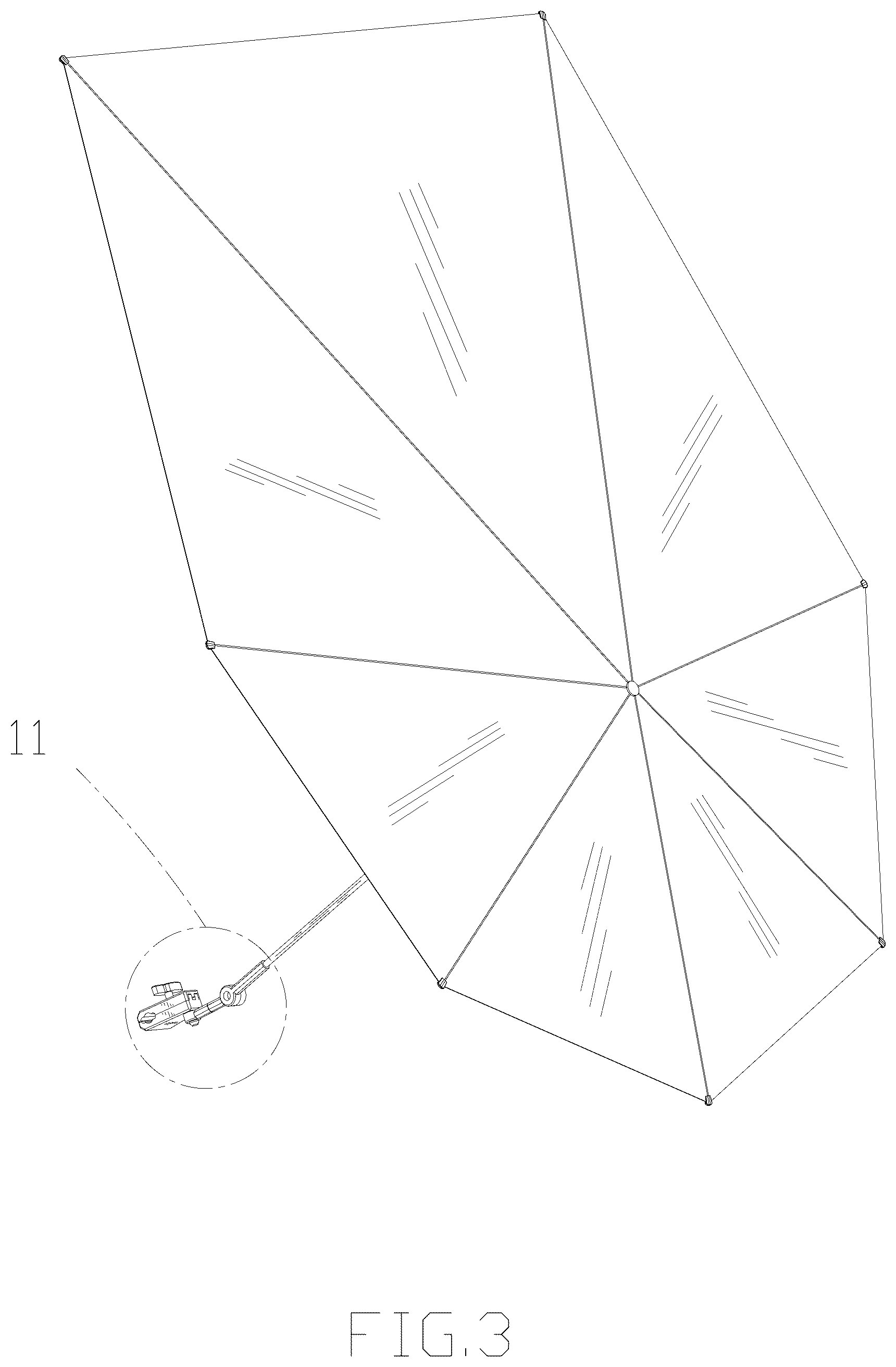 Patent USD1043093 Figure 3 – Umbrella