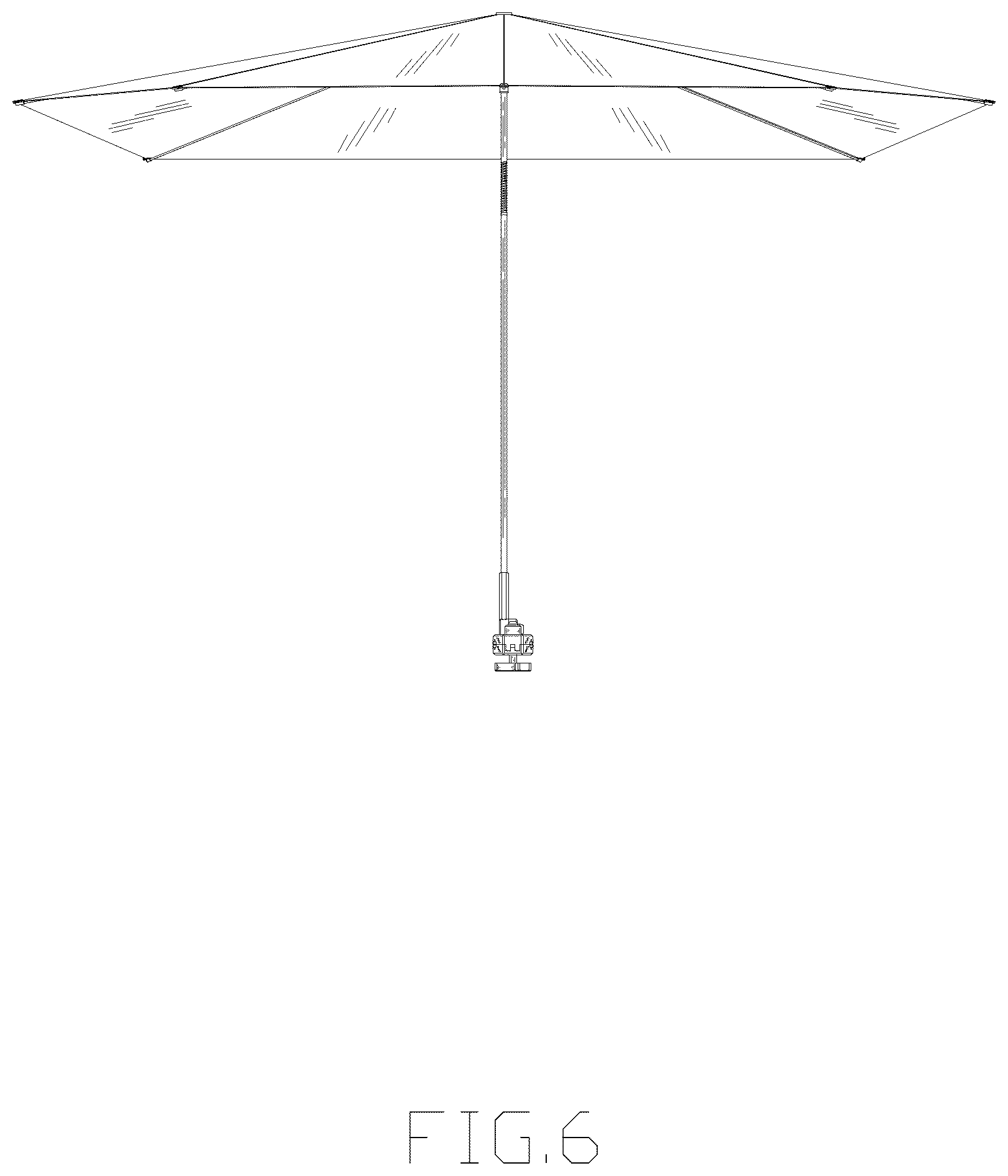 Patent USD1043093 Figure 6 – Umbrella