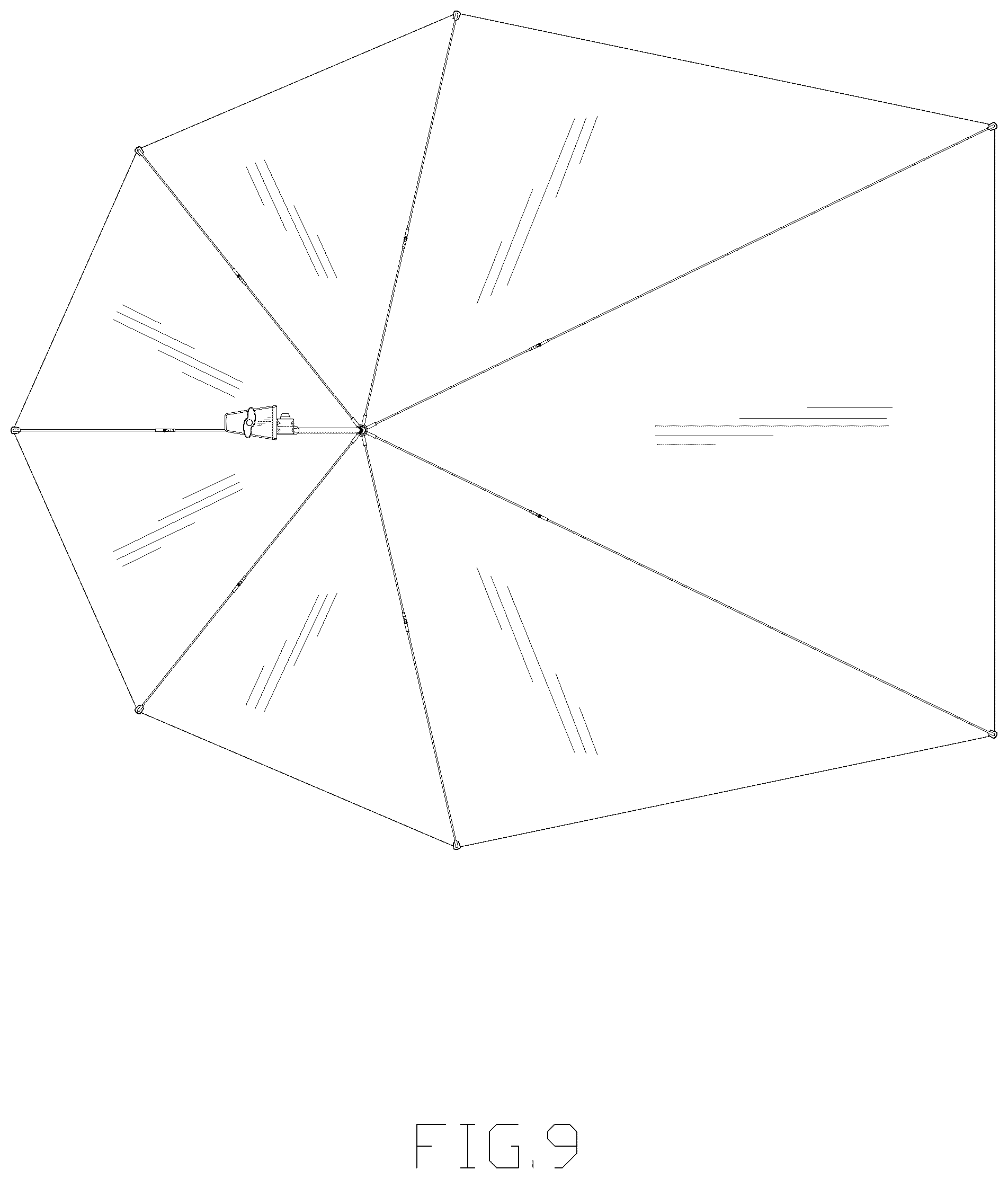 Patent USD1043093 Figure 9 – Umbrella