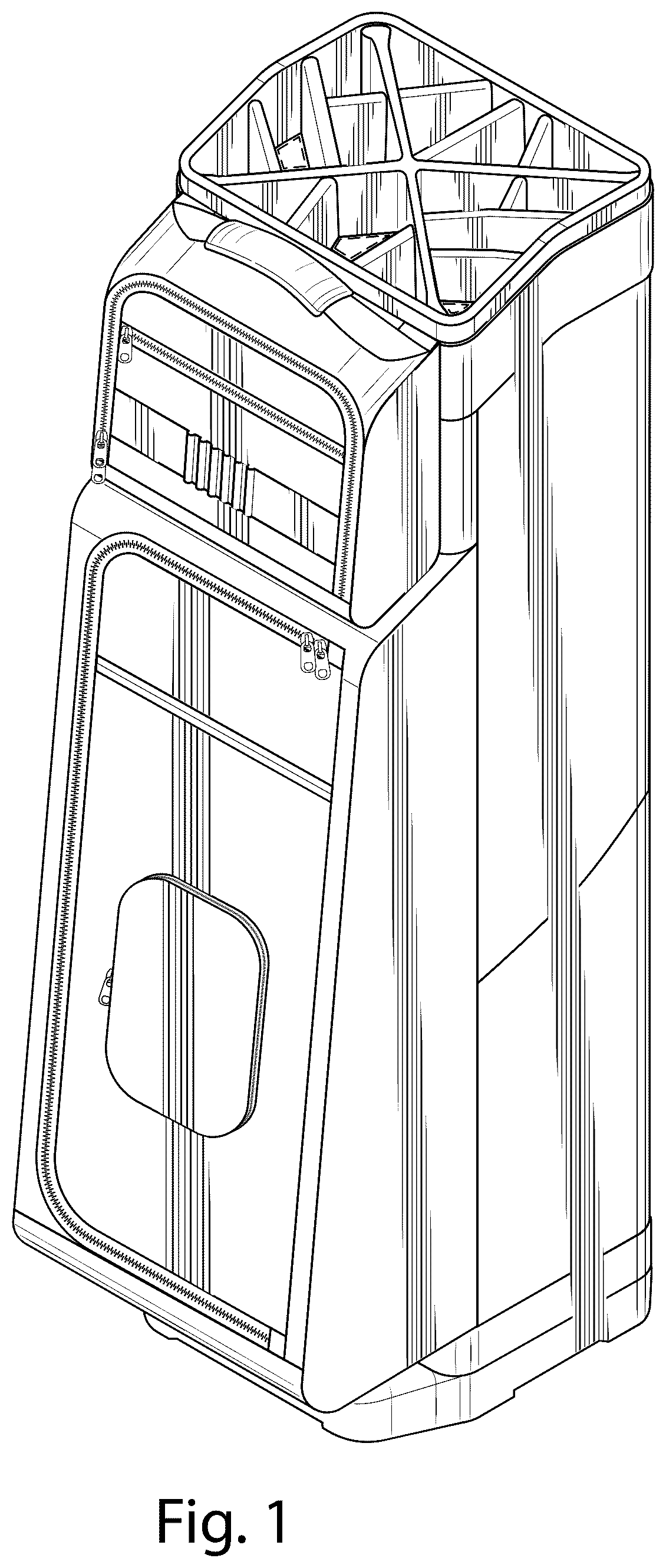 Patent USD1043107 Figure 1 – Golf tower bag