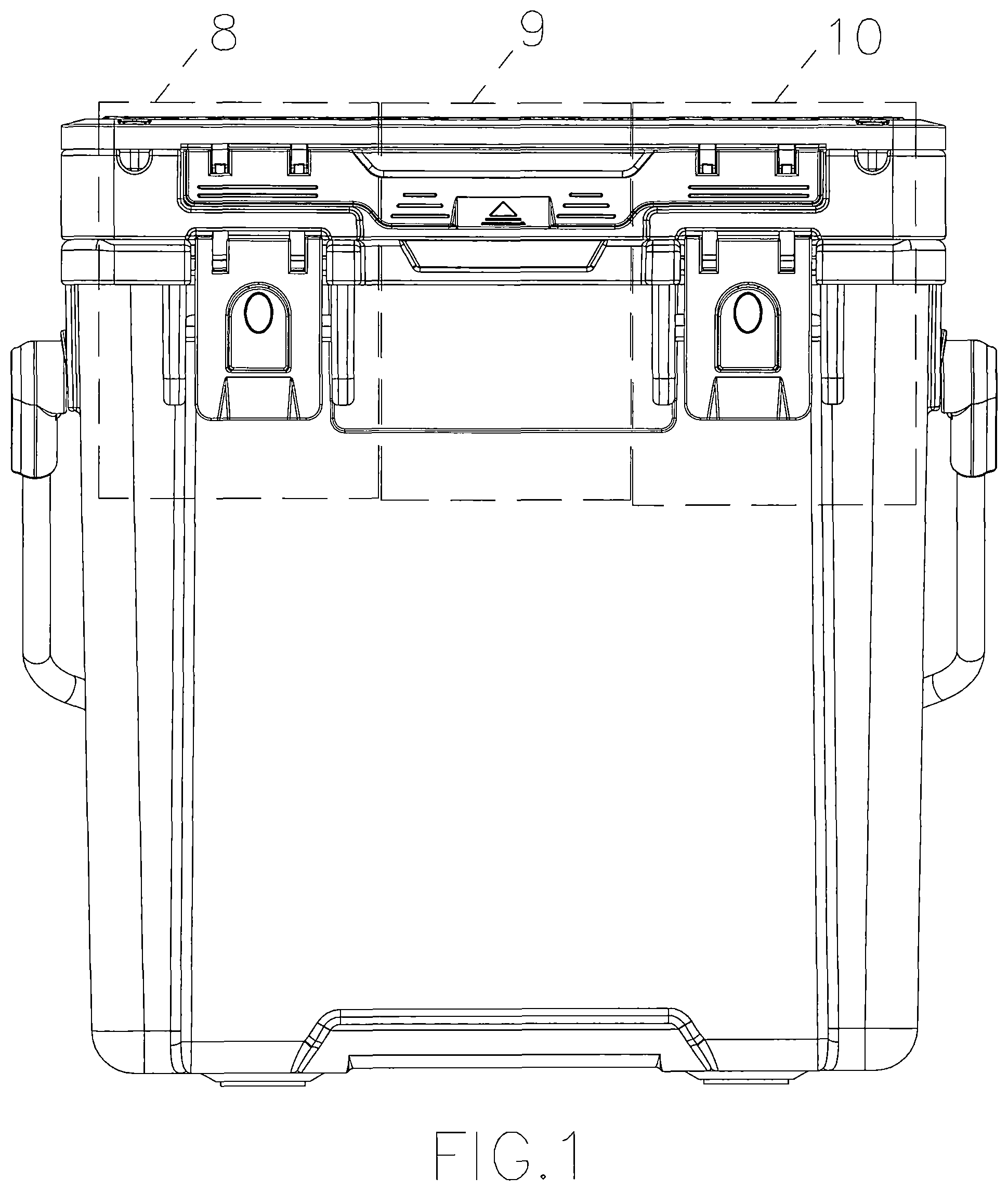 Patent USD1043108 — Fishing lure box — Figure 1