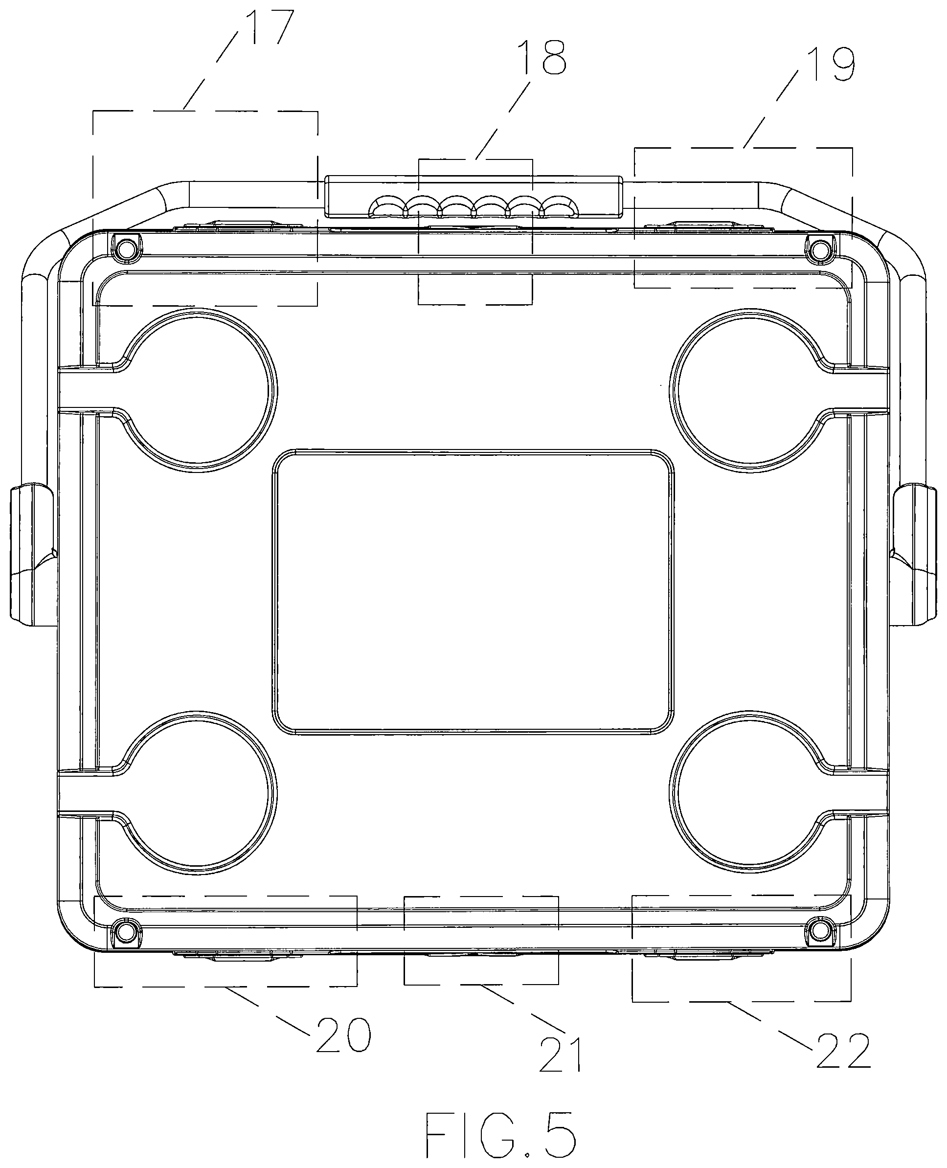 Patent USD1043108 Figure 5 – Fishing lure box