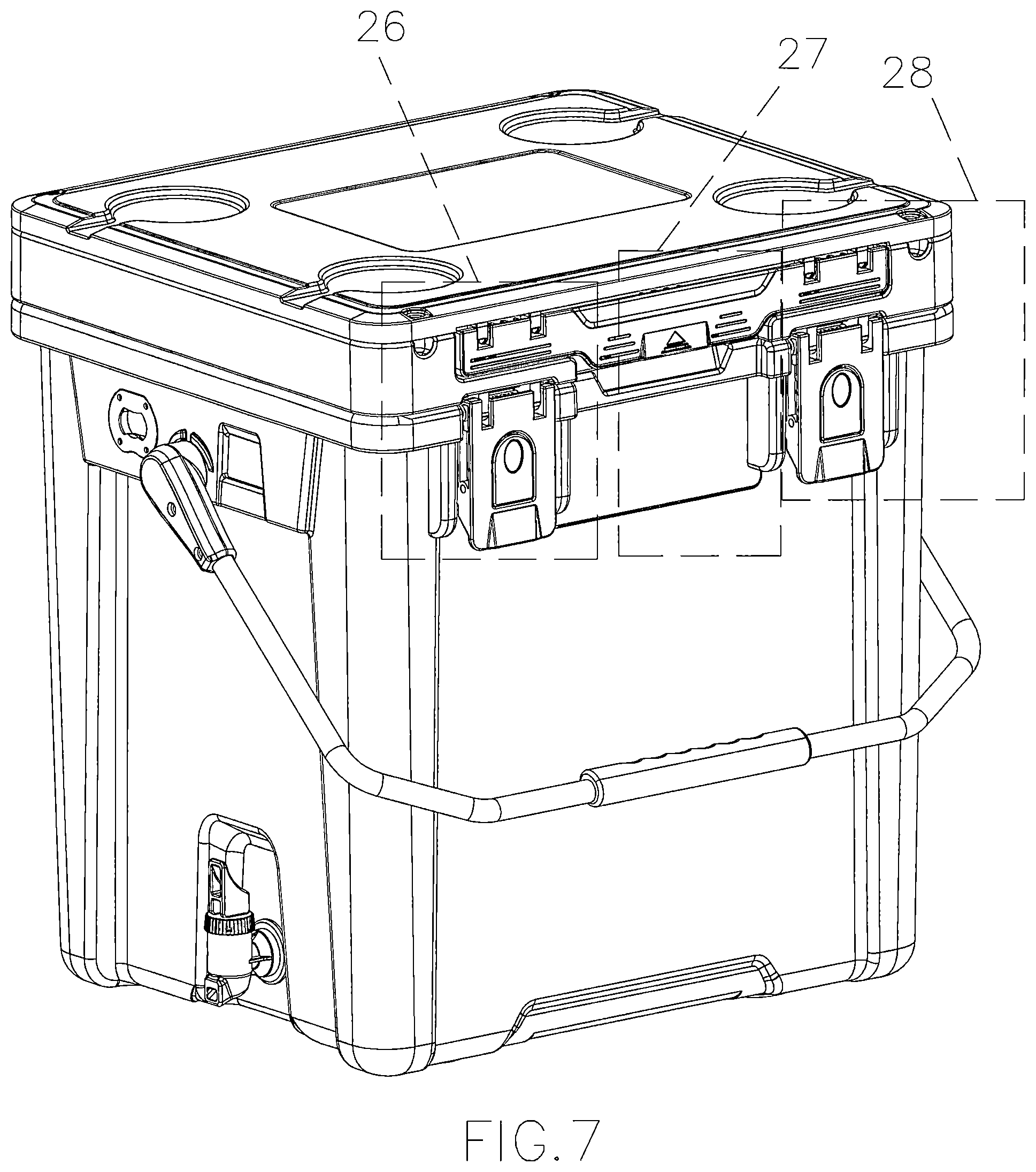 Patent USD1043108 Figure 7 – Fishing lure box