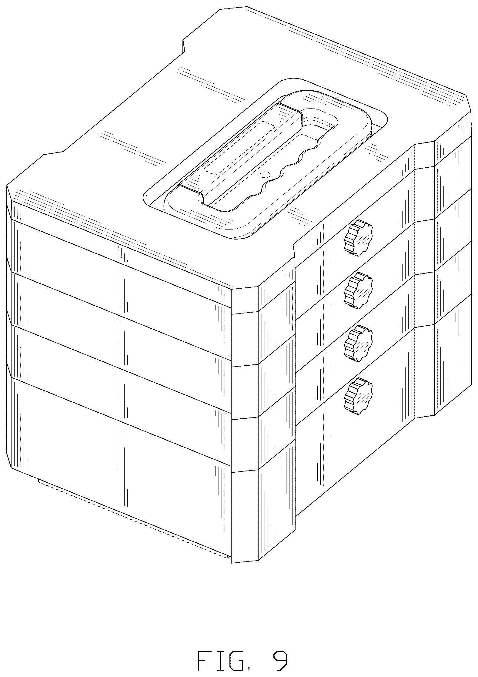 Patent USD1043112 Figure 9 – Tool box