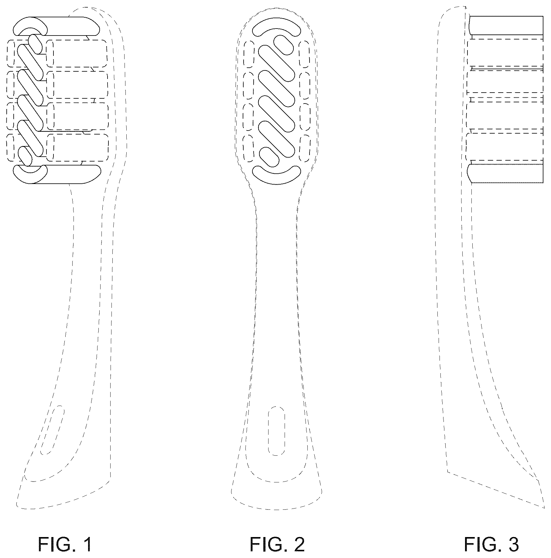 Patent USD1043128 Figure 1 – Toothbrush head