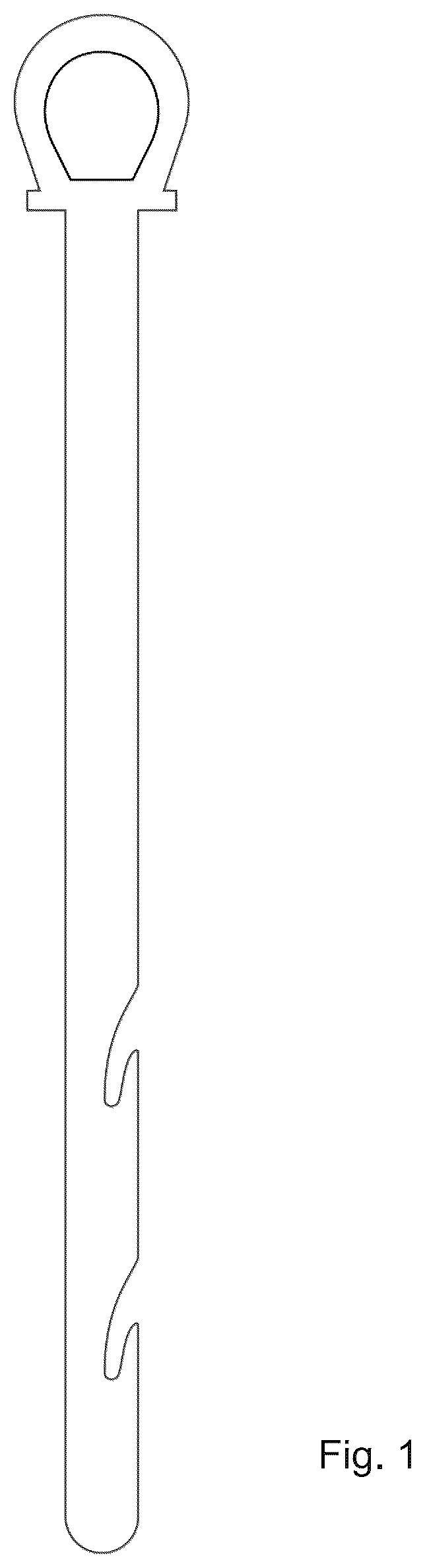 Patent USD1043134 Figure 1 – Garment closure hook