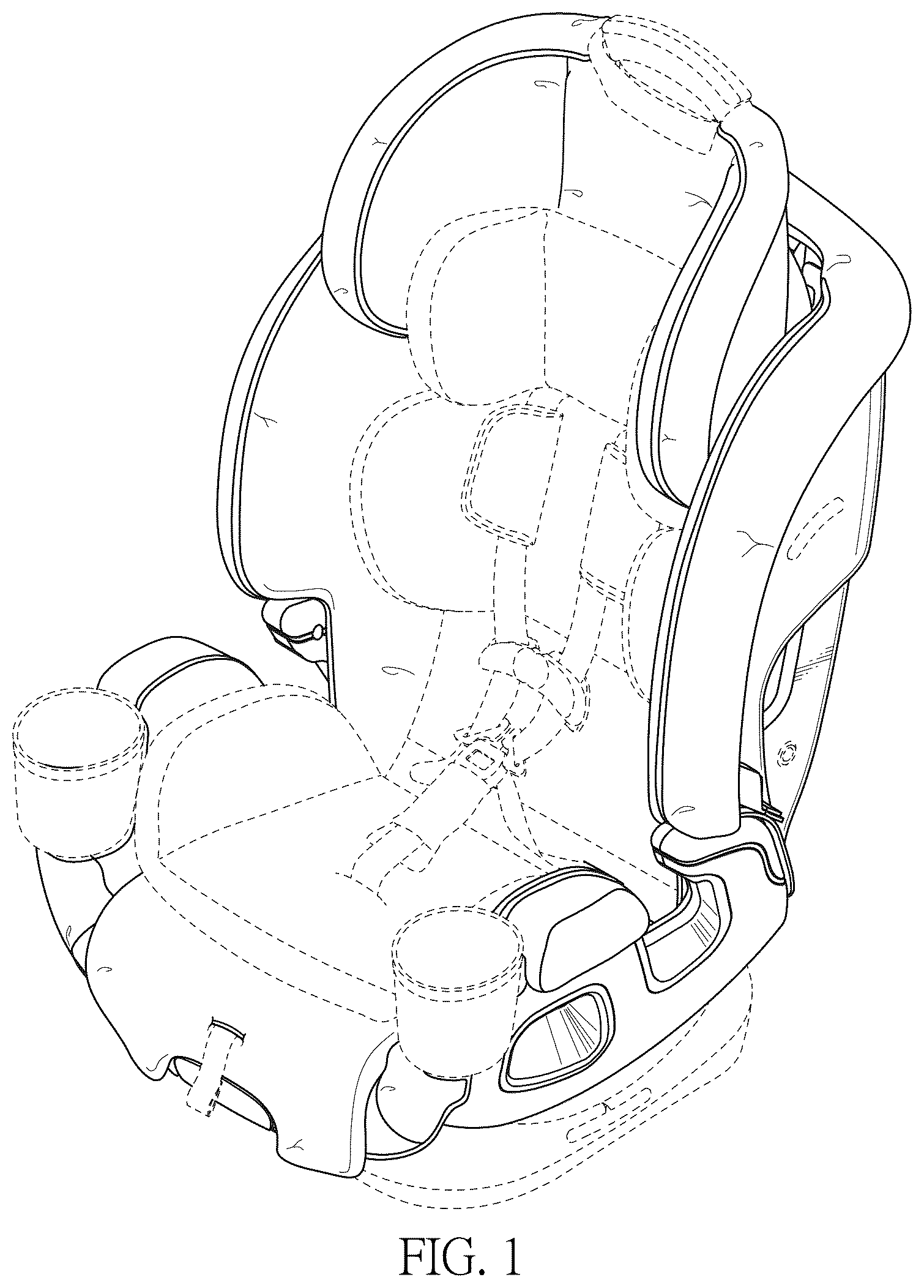 Patent USD1043138 Figure 1 – Child seat for automobile