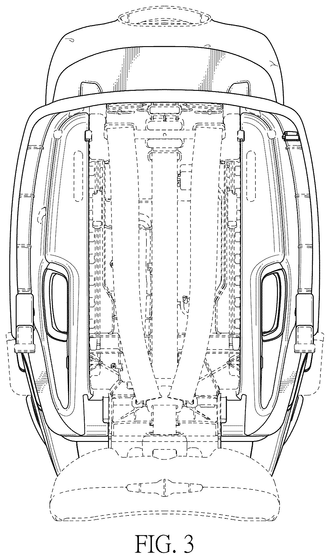 Patent USD1043138 Figure 3 – Child seat for automobile