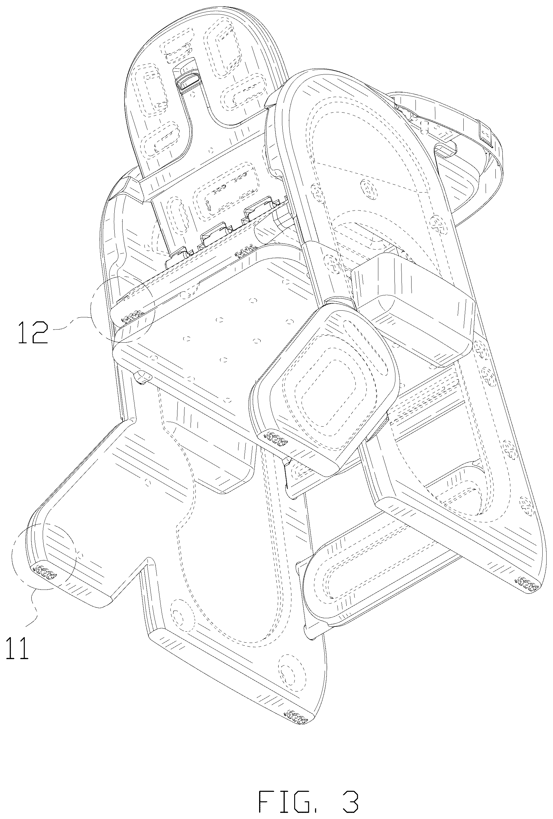 Patent USD1043139 Figure 3 – Baby feeding chair with building block table