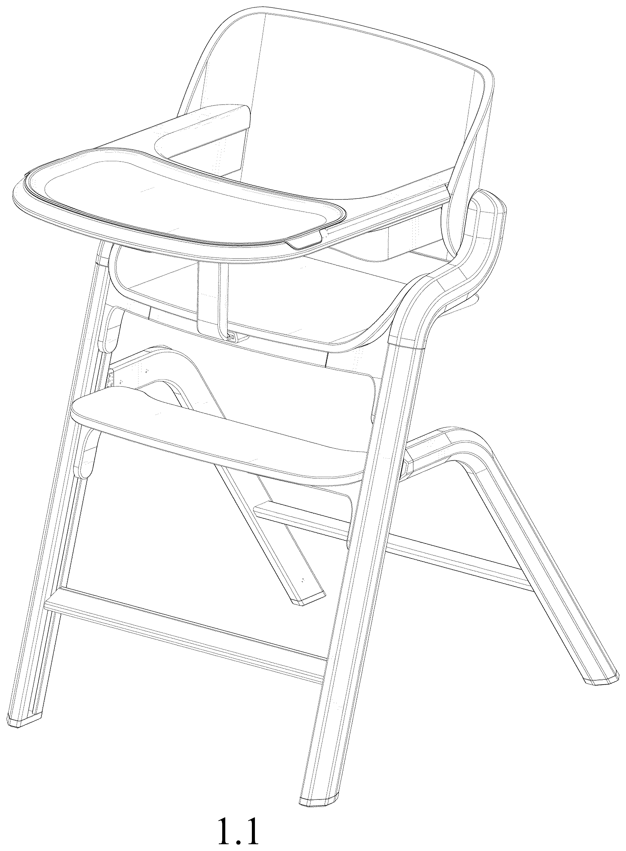 Patent USD1043140 Figure 1 – High chair for child