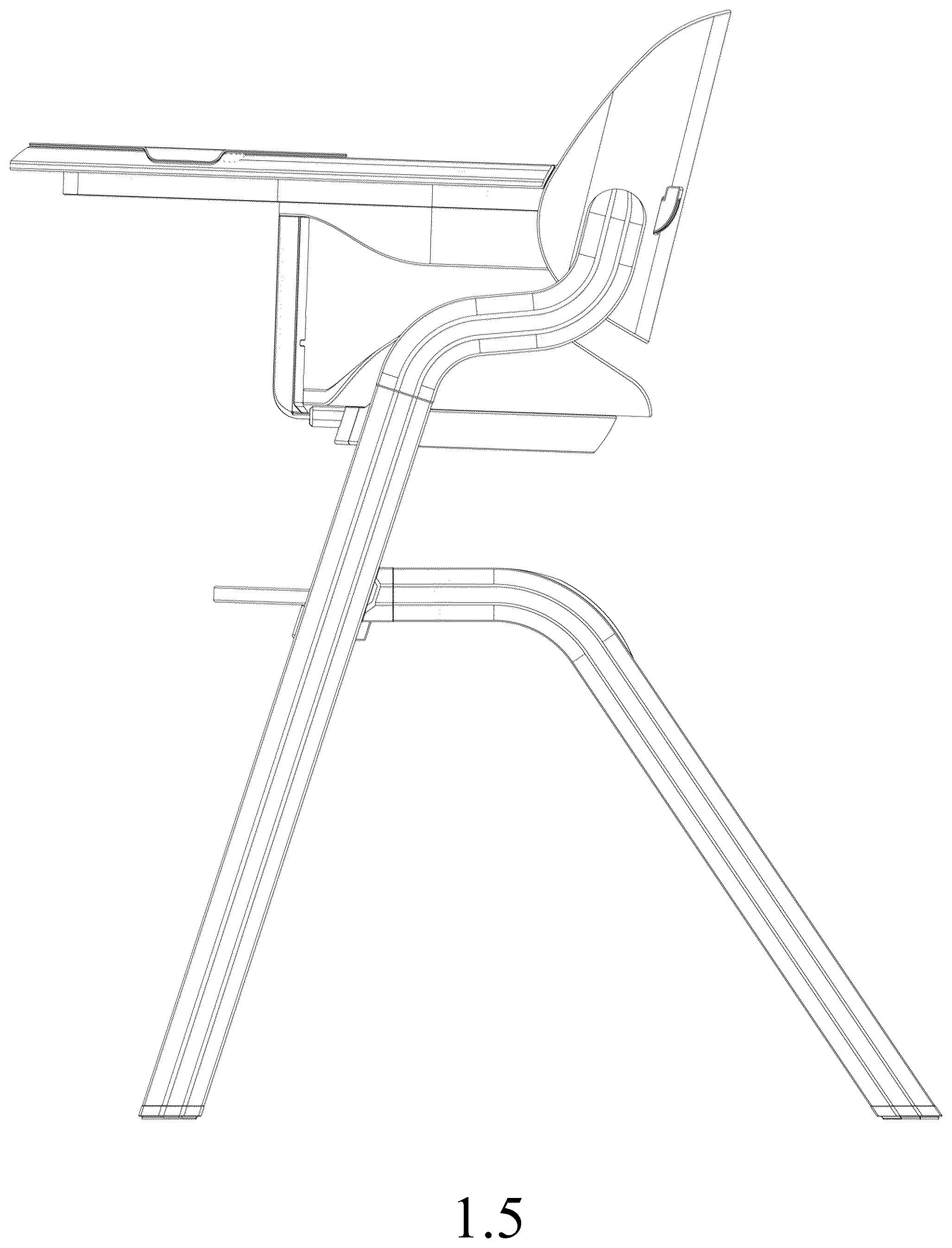 Patent USD1043140 Figure 5 – High chair for child