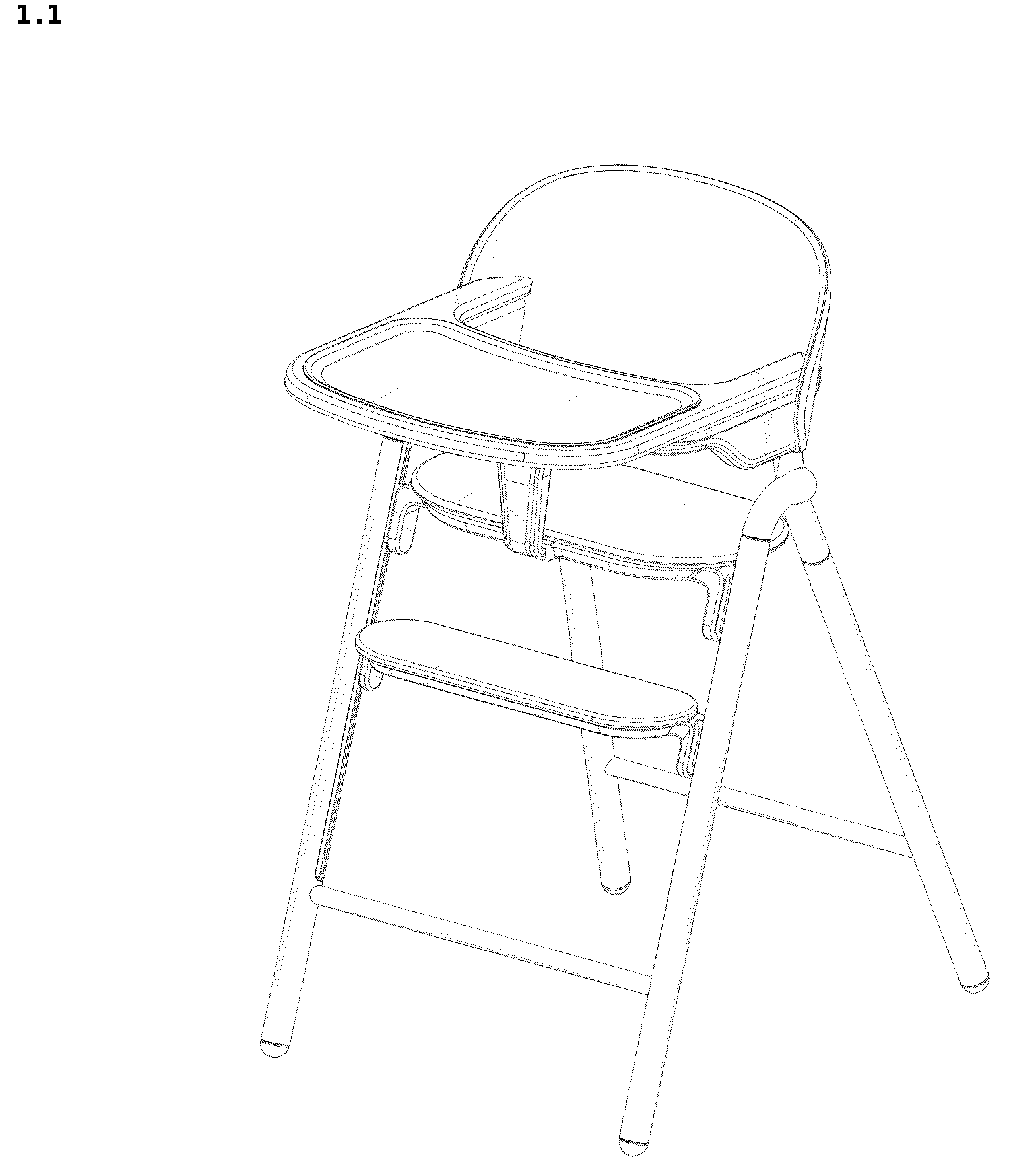 Patent USD1043141 Figure 1 – High chair for child