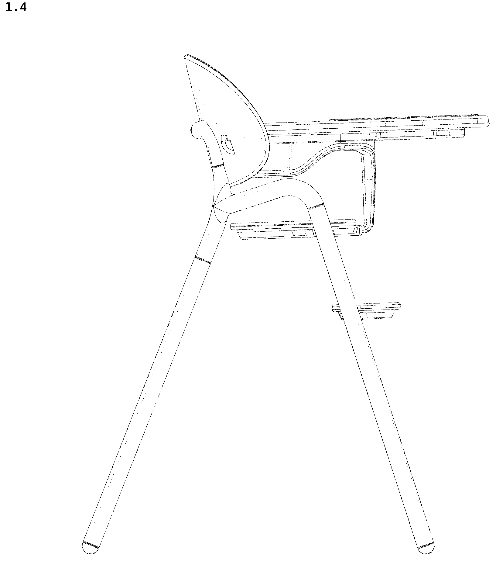 Patent USD1043141 Figure 4 – High chair for child