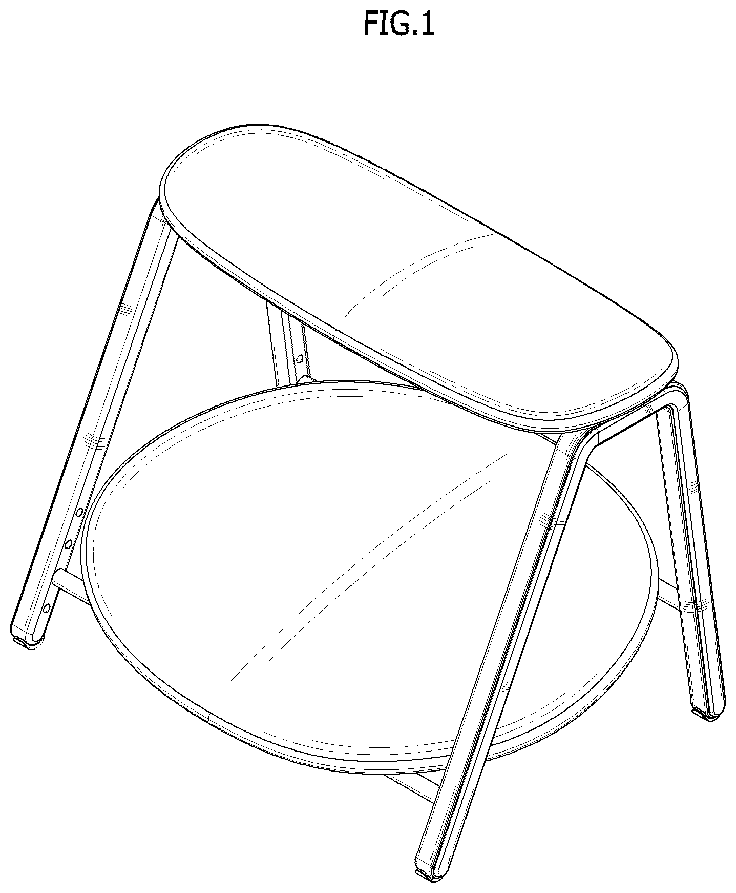 Patent USD1043146 Figure 1 – Foot stool