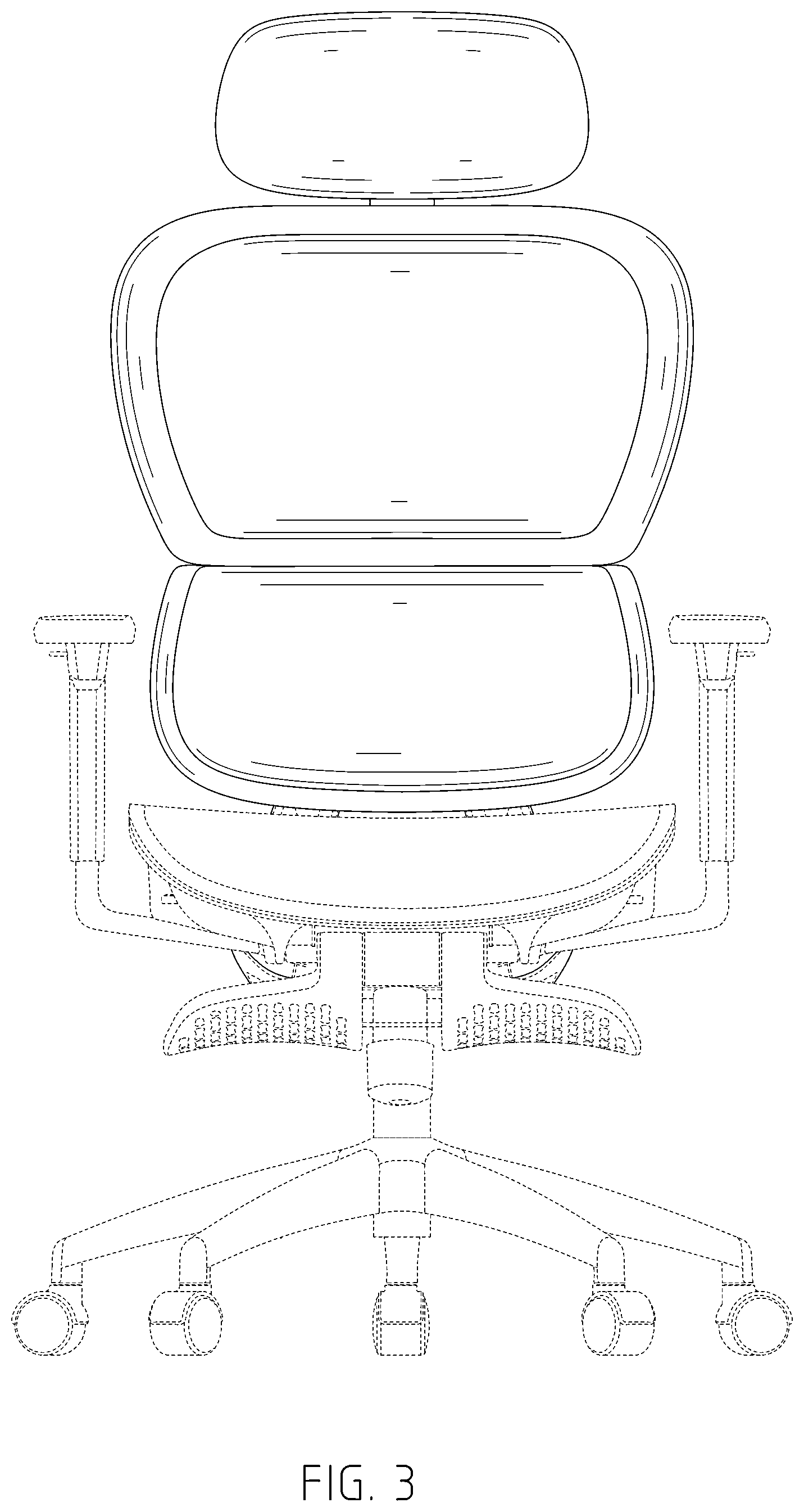Patent USD1043150 Figure 3 – Office chair