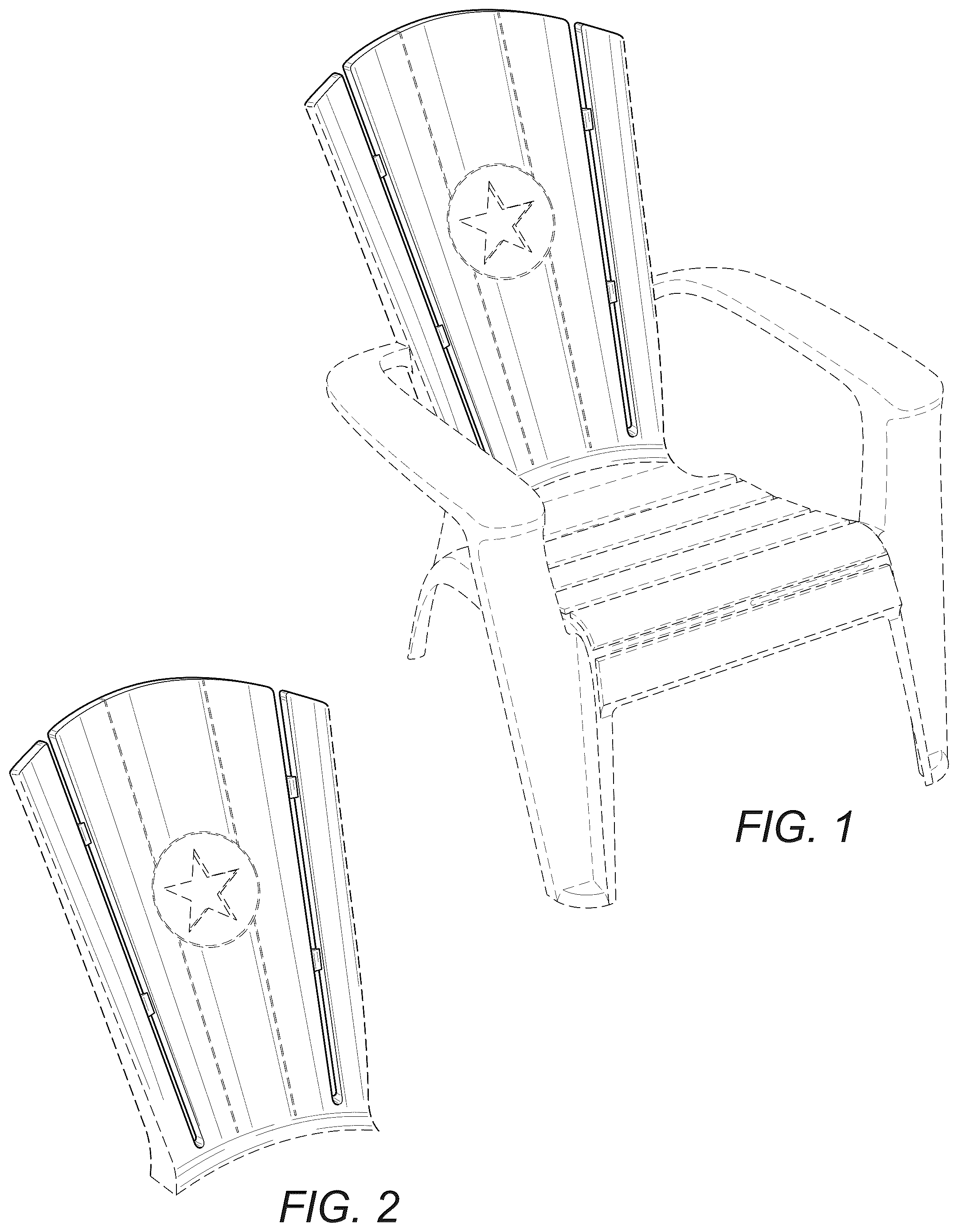 Patent USD1043156 Figure 1 – Chair back