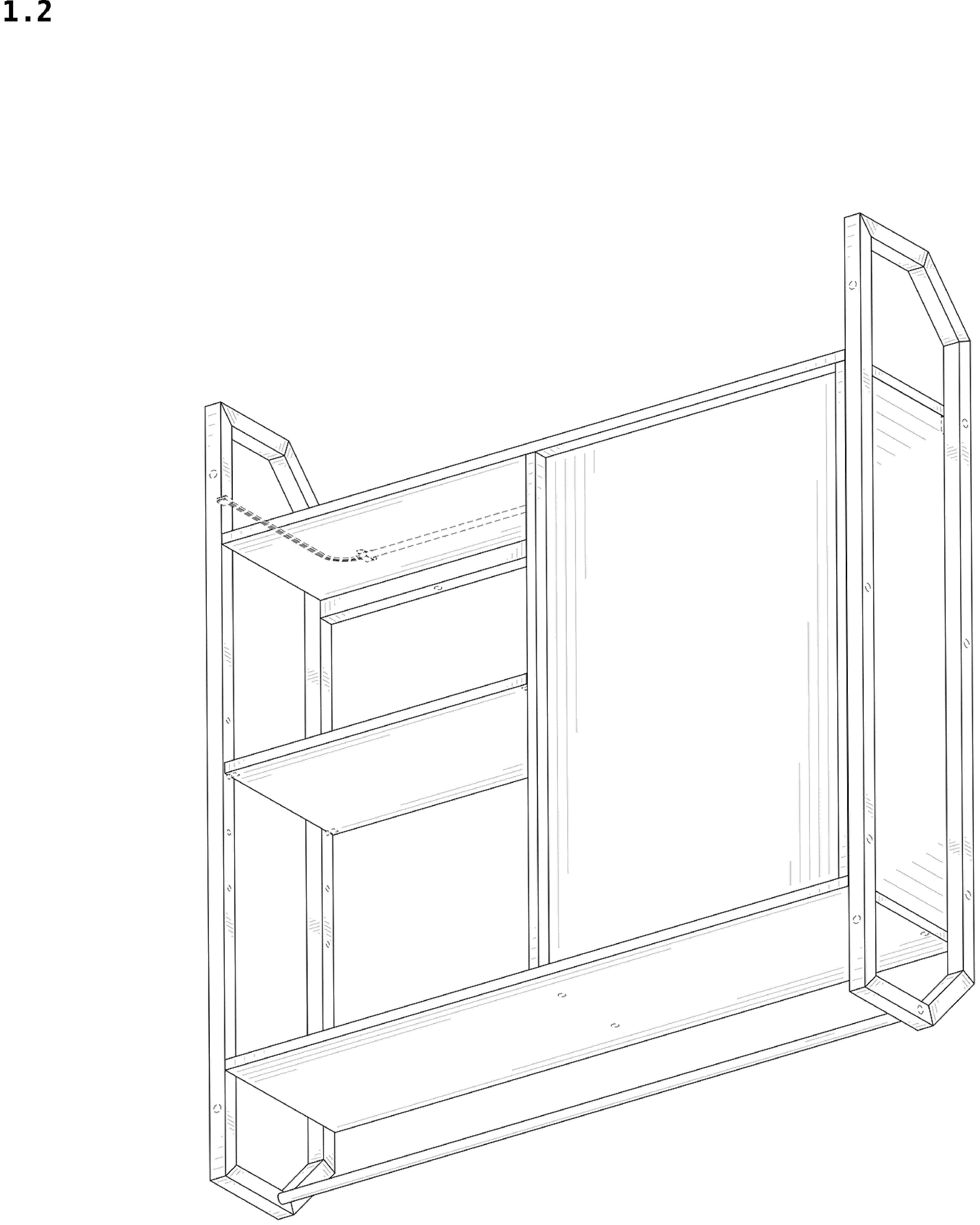 Patent USD1043176 Figure 2 – Wall shelf