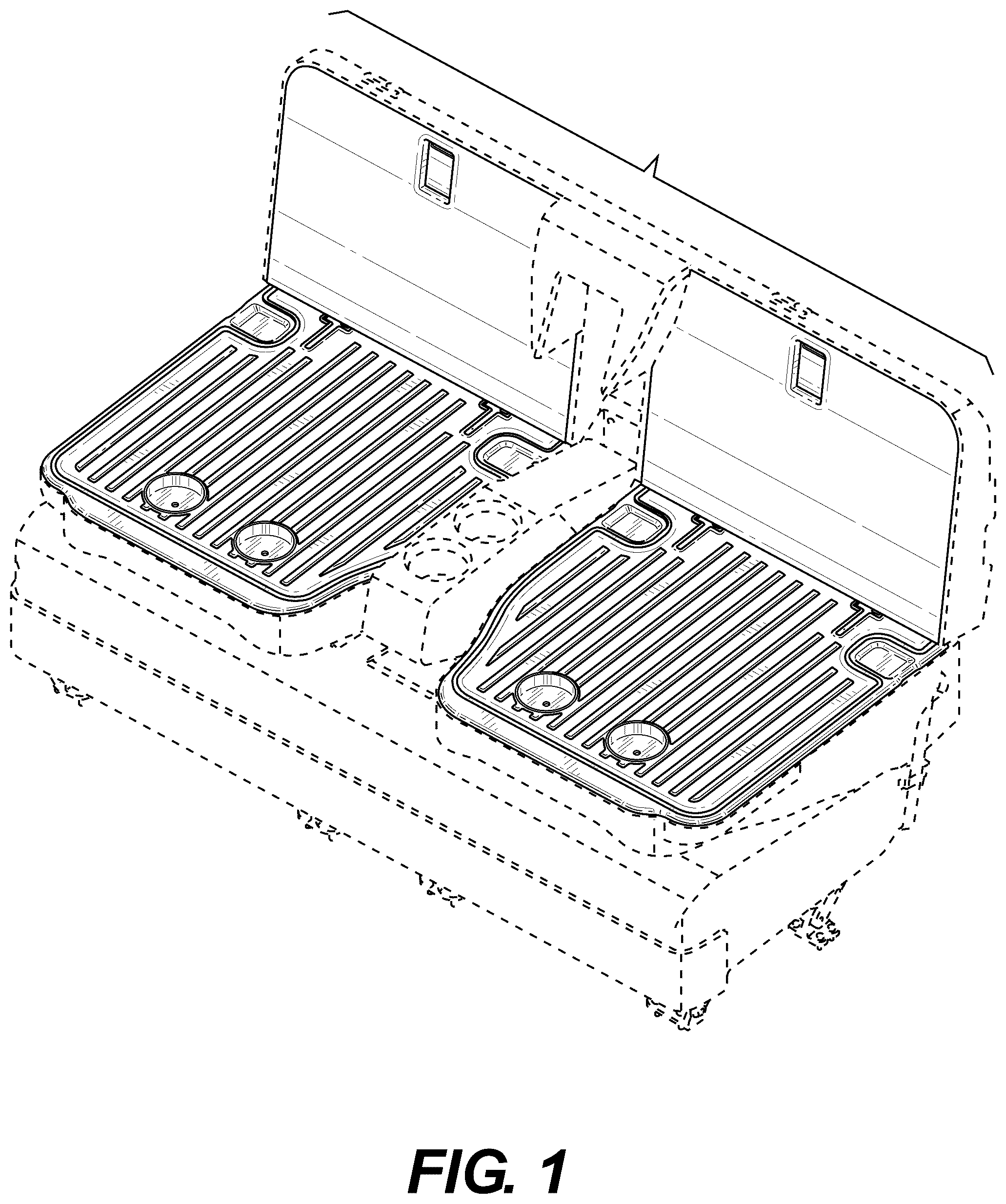 Patent USD1043189 — Fold over seat matting set — Figure 1