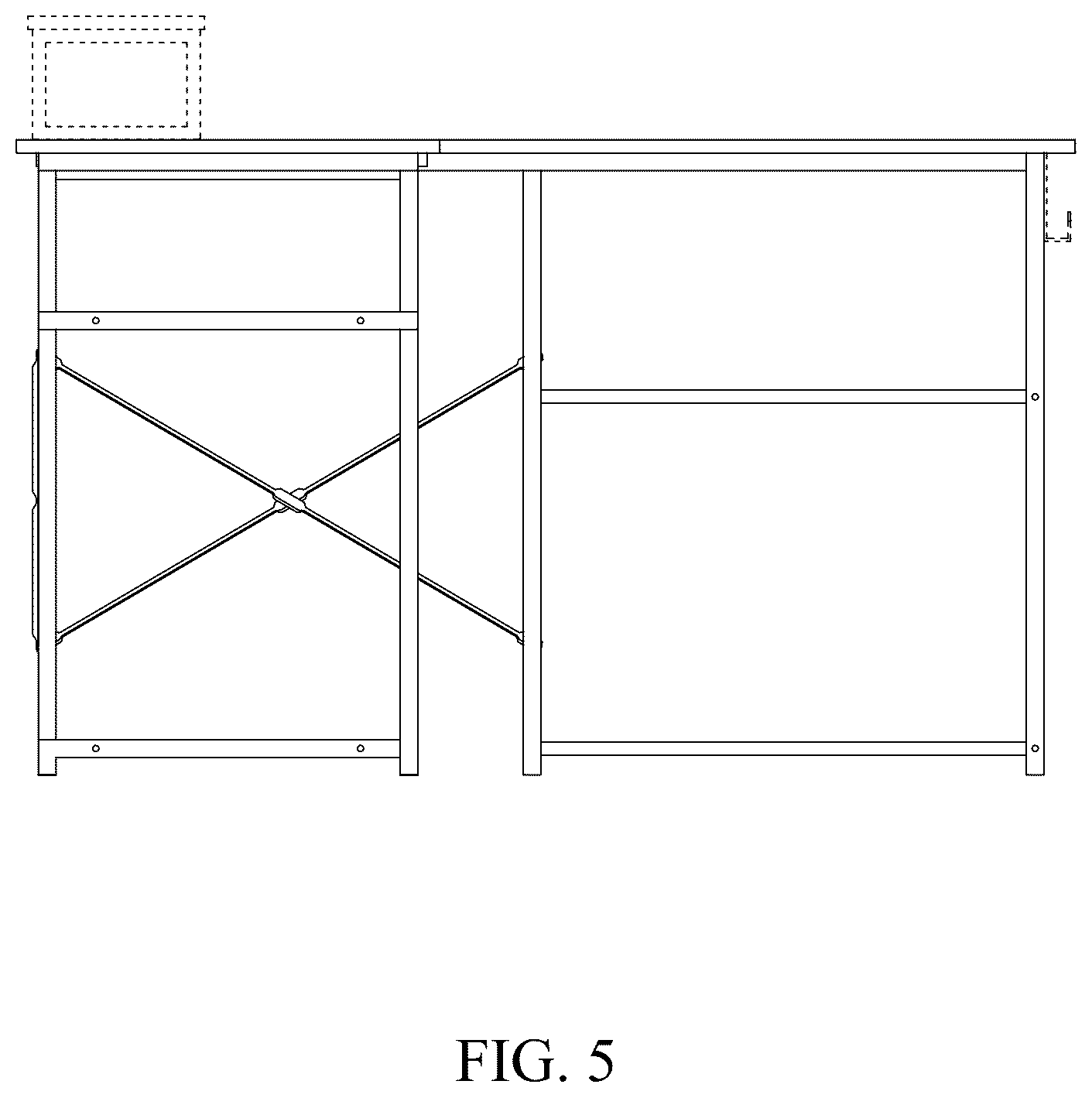 Patent USD1043190 Figure 5 – Multi-function desk