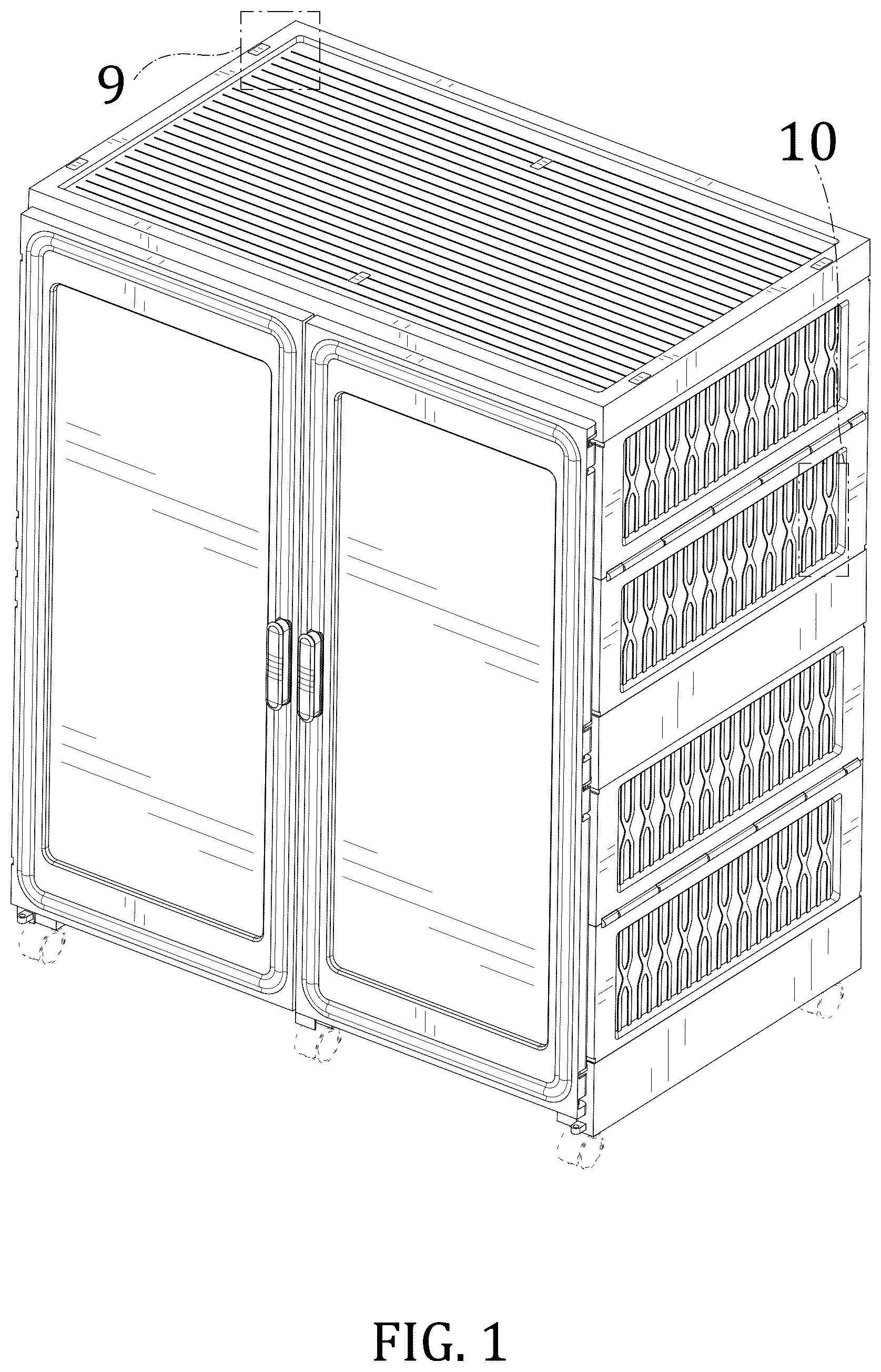 Patent USD1043192 Figure 1 – Fordable wardrobe
