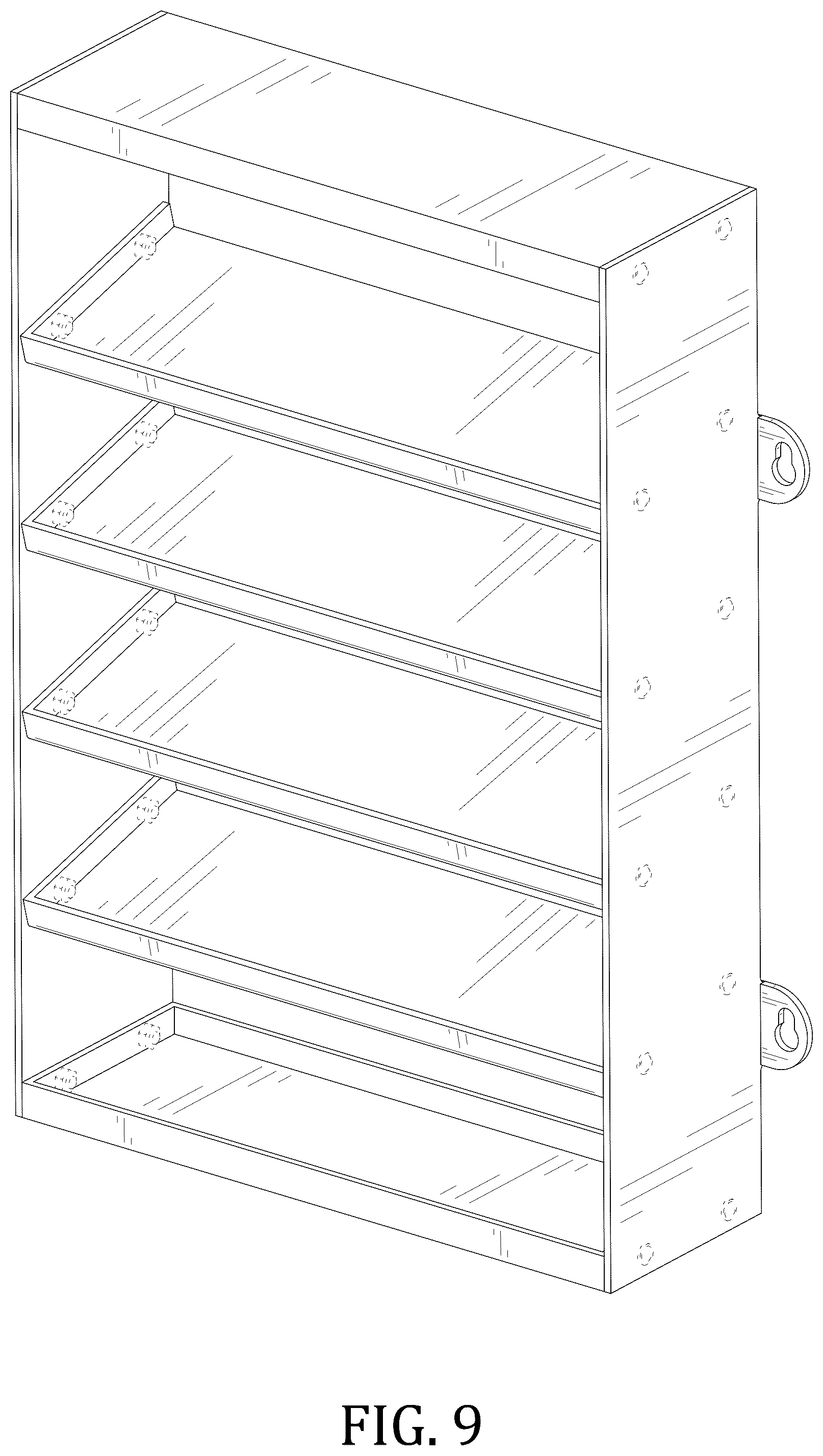 Patent USD1043197 Figure 9 – Storage and display rack