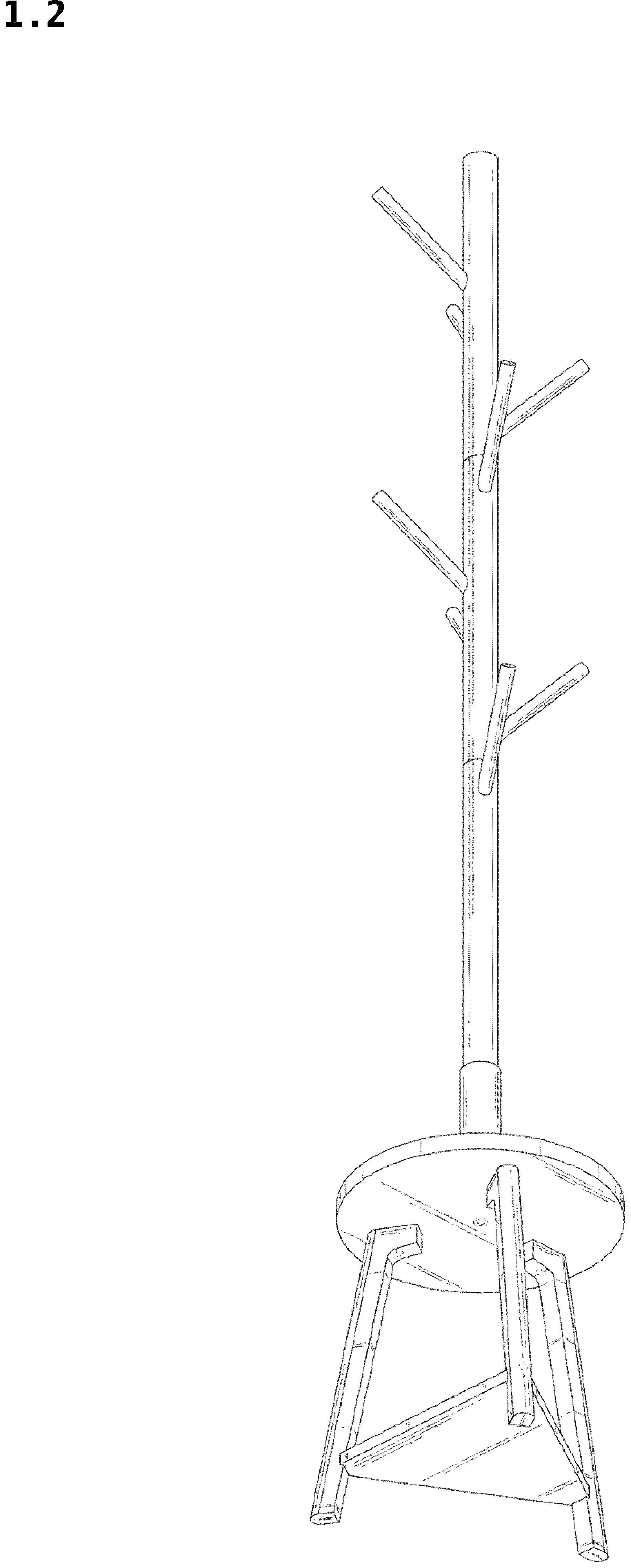 Patent USD1043198 Figure 2 – Coat rack